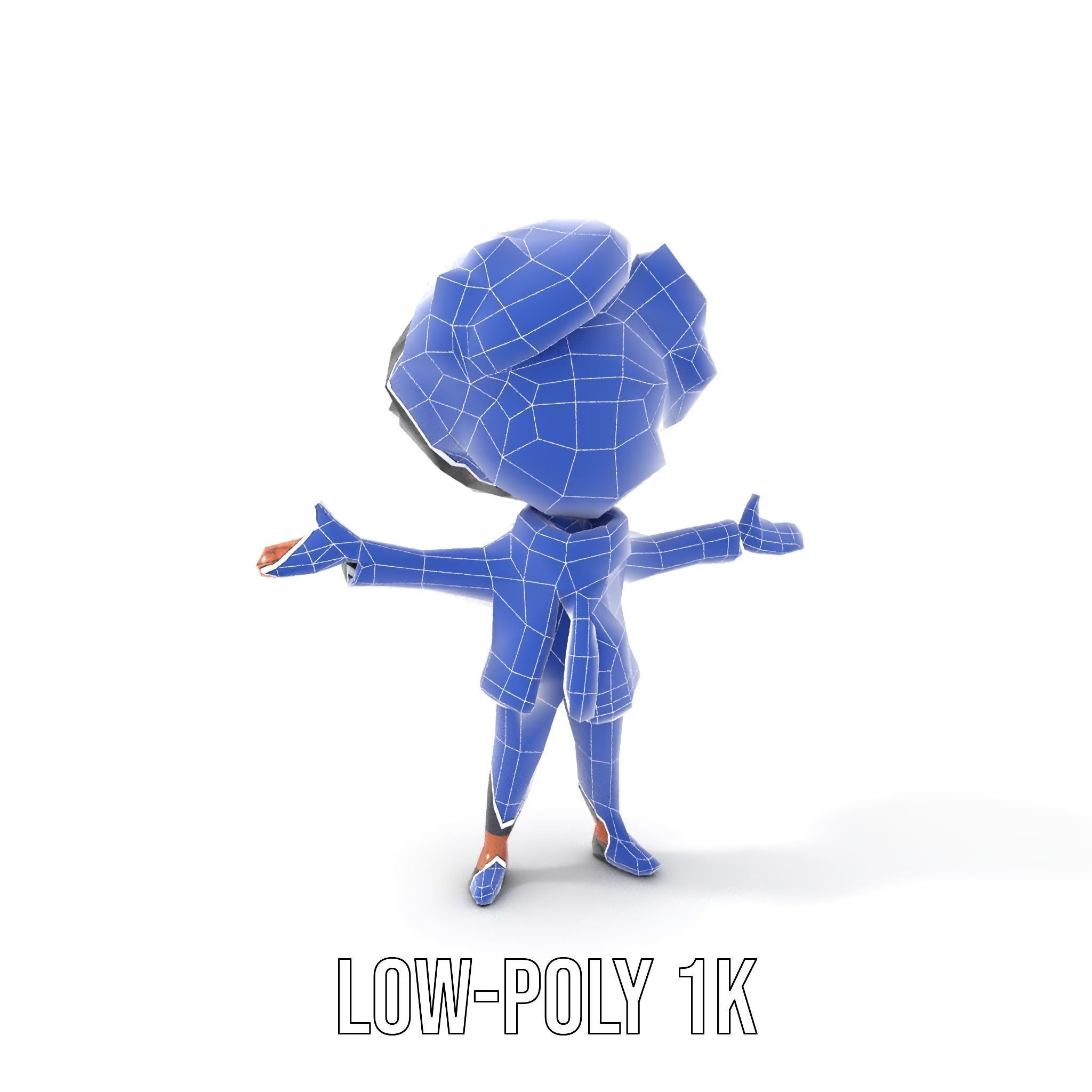 Charming Kid Rigged and Animated Character Model Low-poly 3D model_28