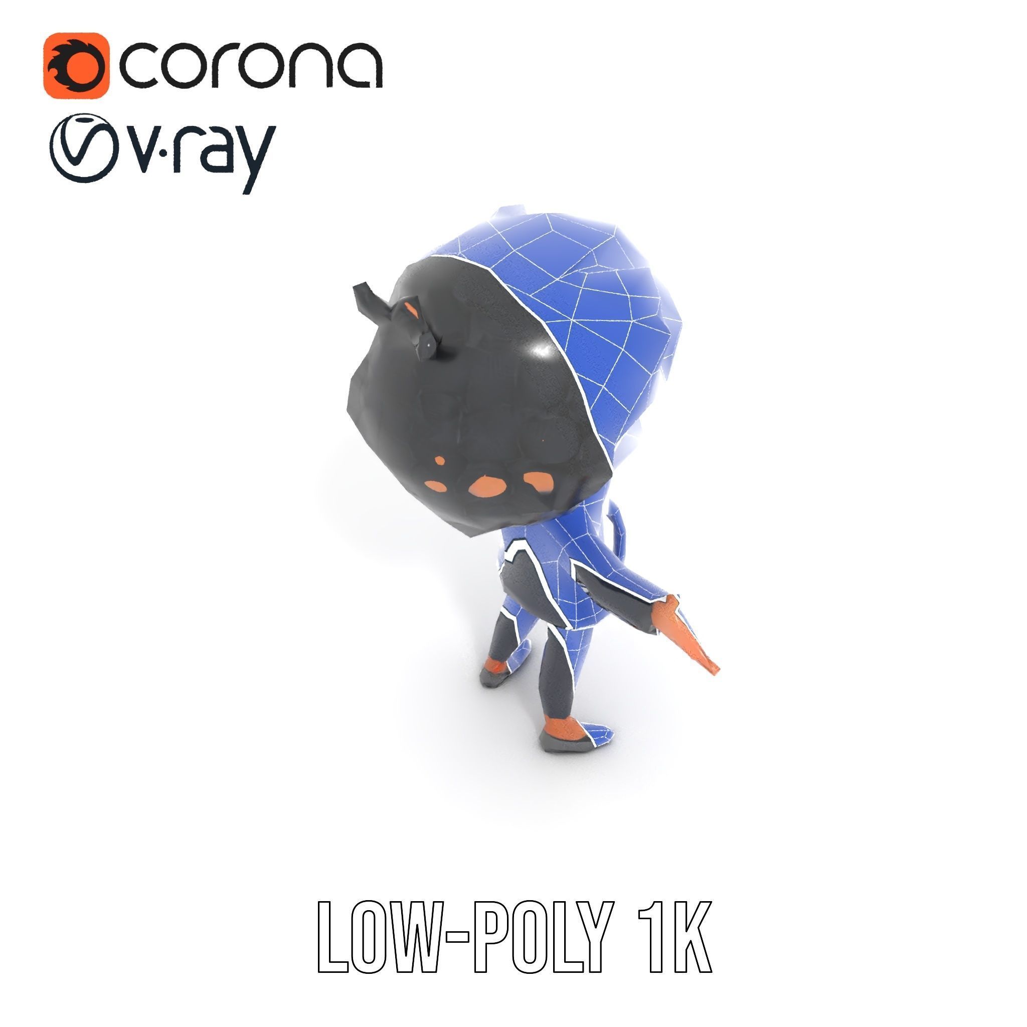 Charming Kid Rigged and Animated Character Model Low-poly 3D model_19