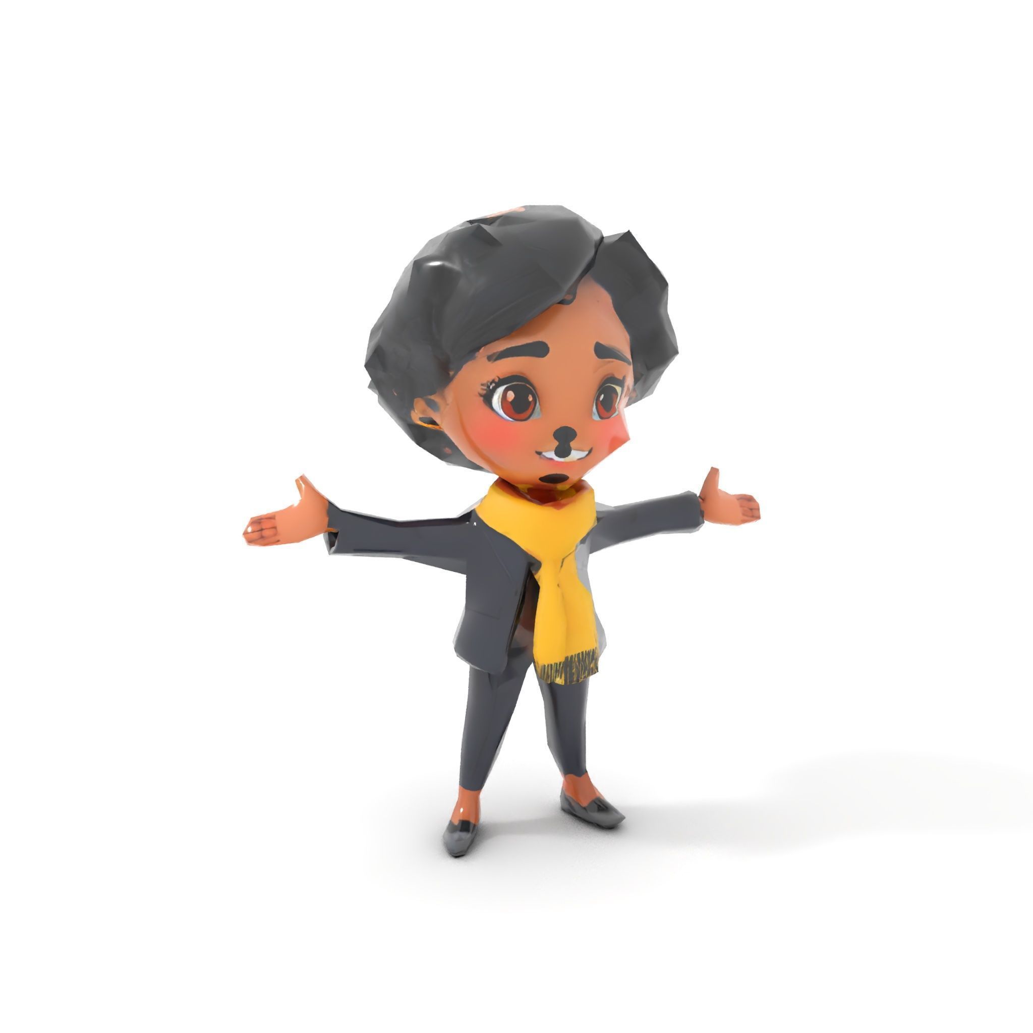 Charming Kid Rigged and Animated Character Model Low-poly 3D model_7