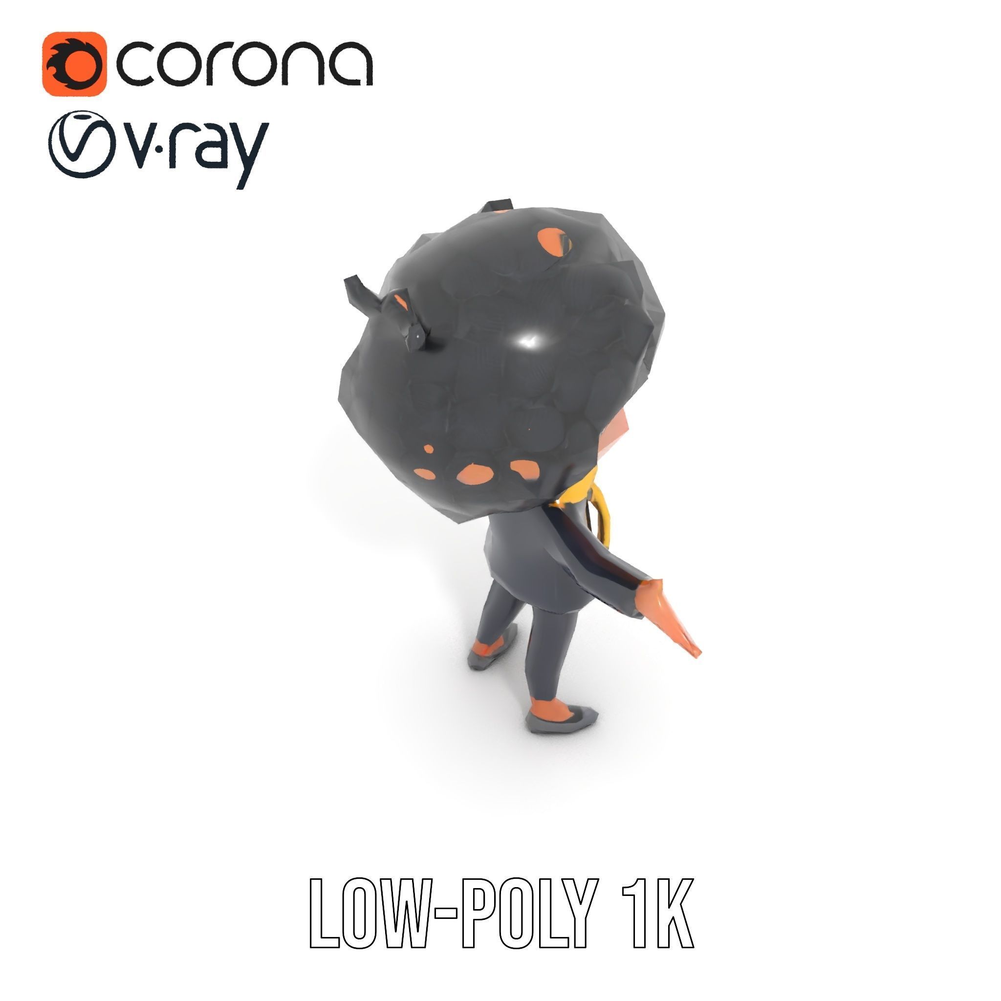 Charming Kid Rigged and Animated Character Model Low-poly 3D model_8