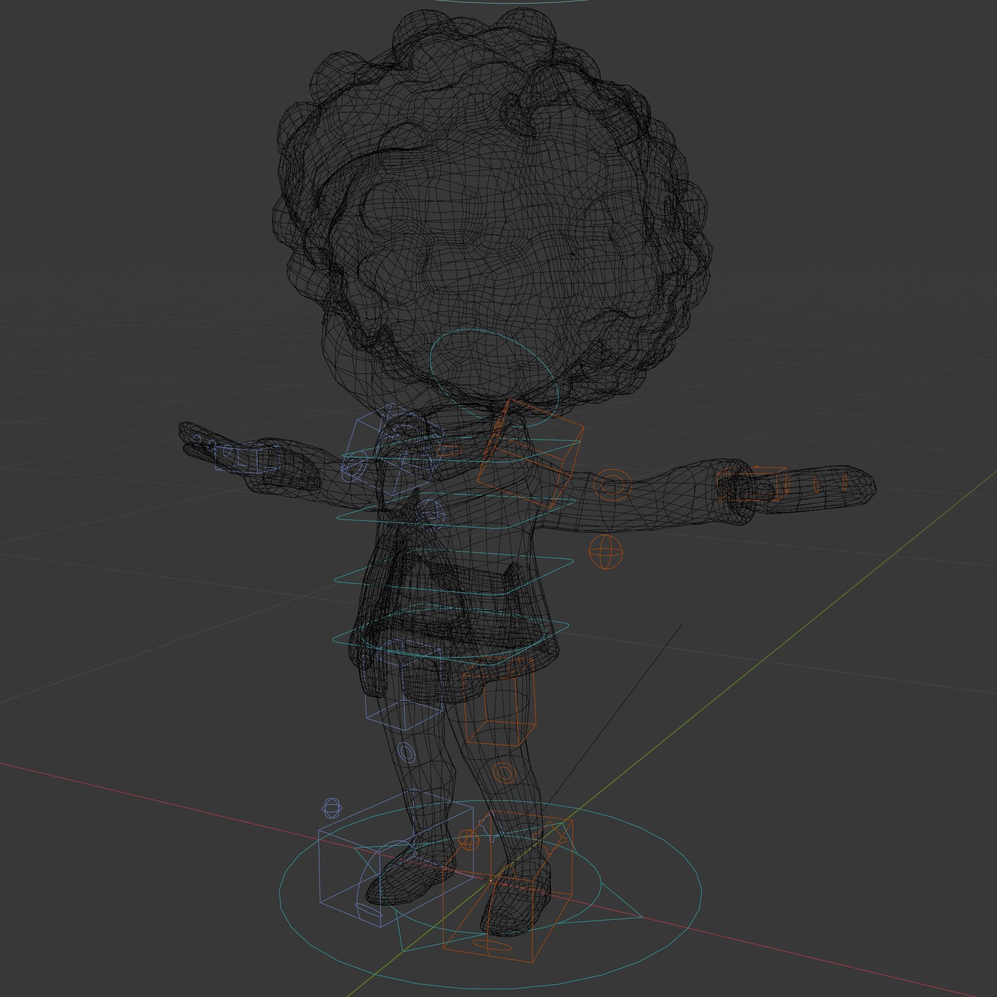 Charming Kid Rigged and Animated Character Model Low-poly 3D model_5