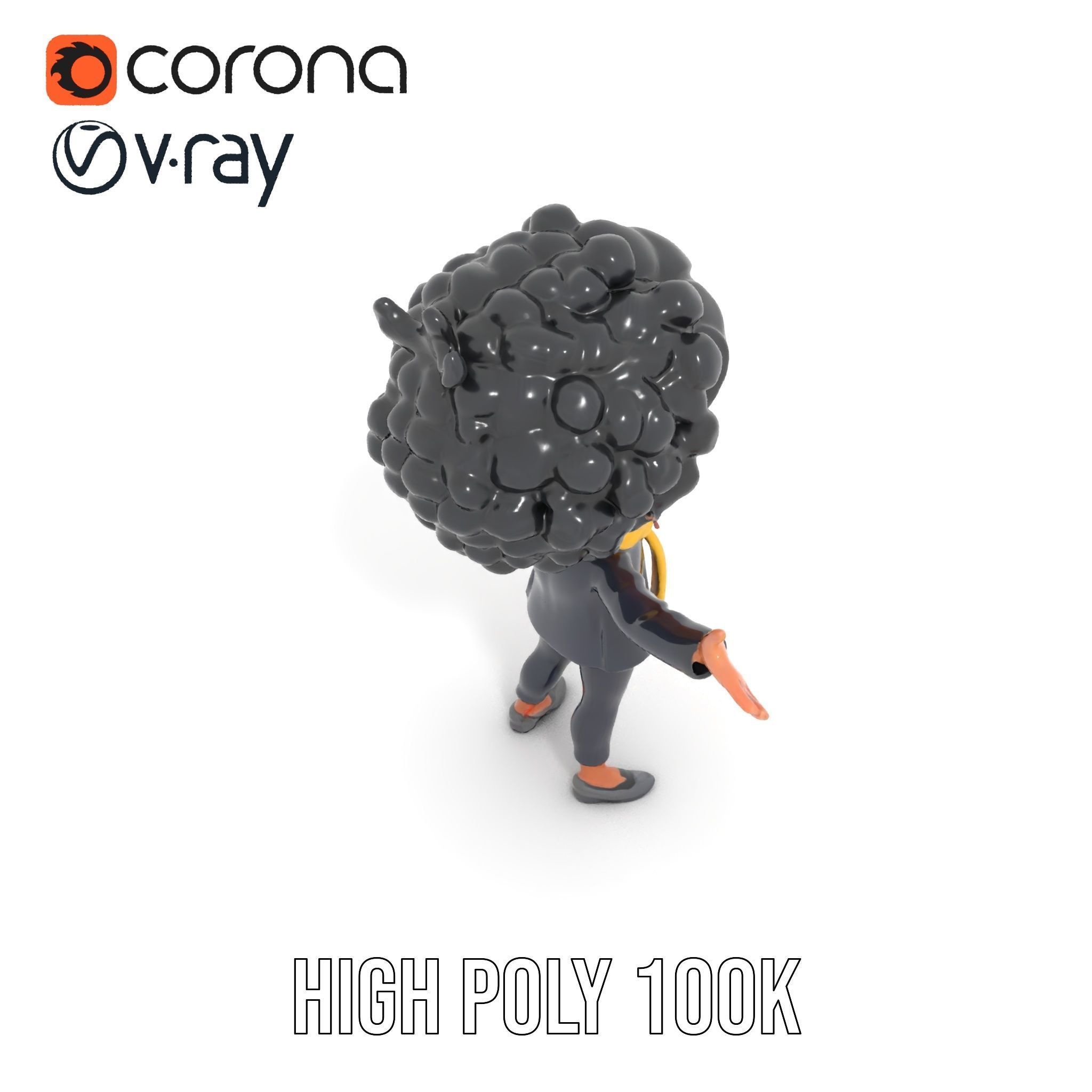 Charming Kid Rigged and Animated Character Model Low-poly 3D model_14