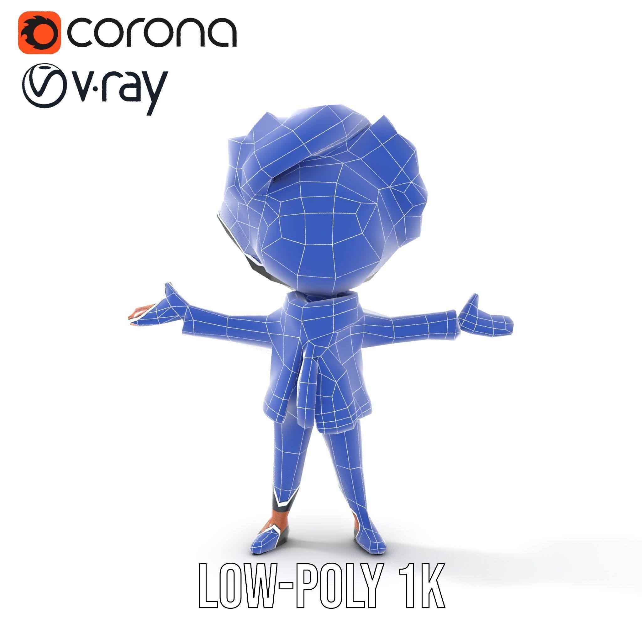 Charming Kid Rigged and Animated Character Model Low-poly 3D model_22