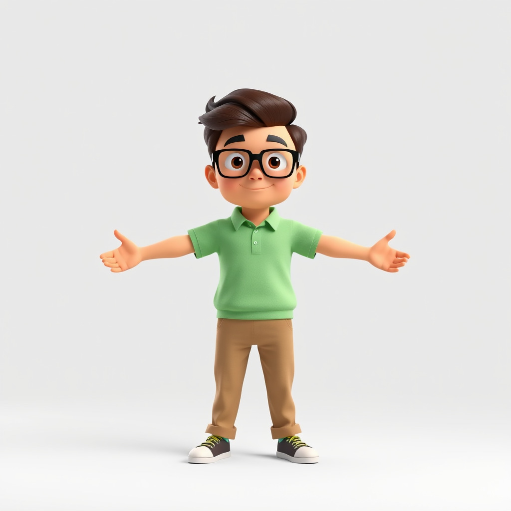 Young Boy Character Model in Casual Outfit  Rigged and Animated Low-poly 3D model_2