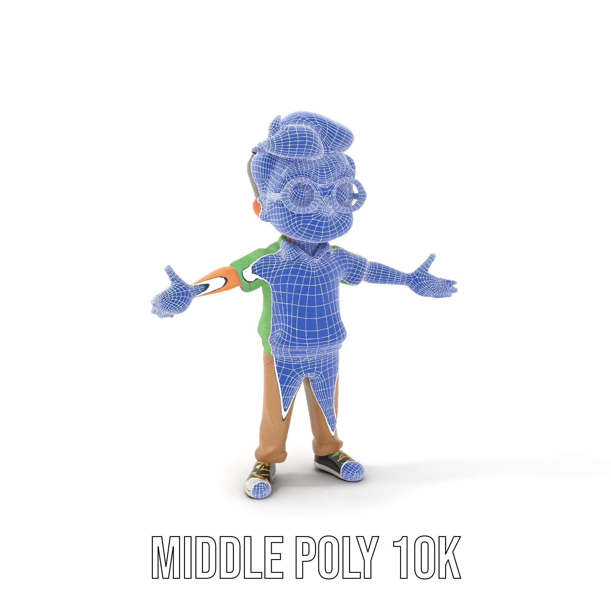 Young Boy Character Model in Casual Outfit  Rigged and Animated Low-poly 3D model_21