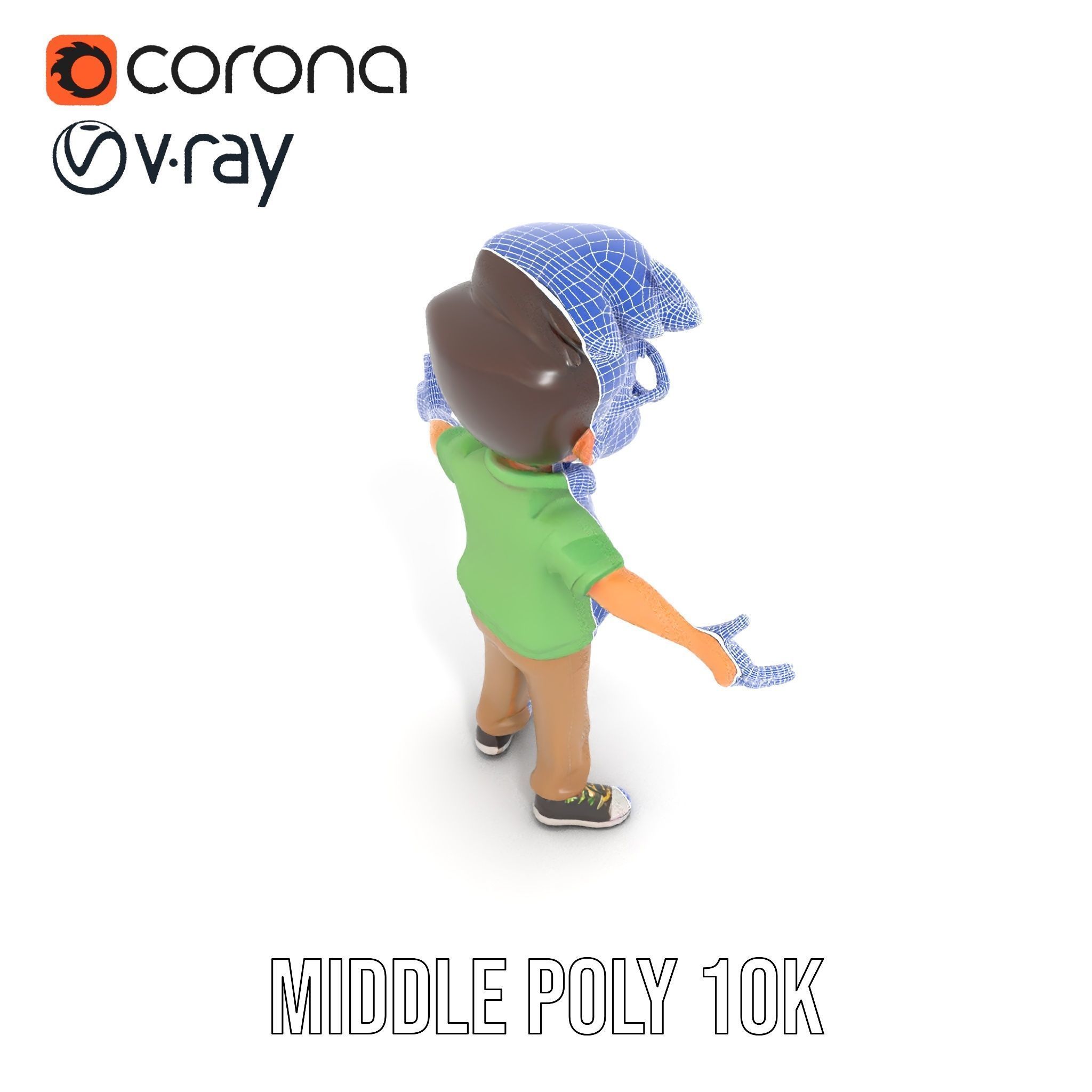 Young Boy Character Model in Casual Outfit  Rigged and Animated Low-poly 3D model_10