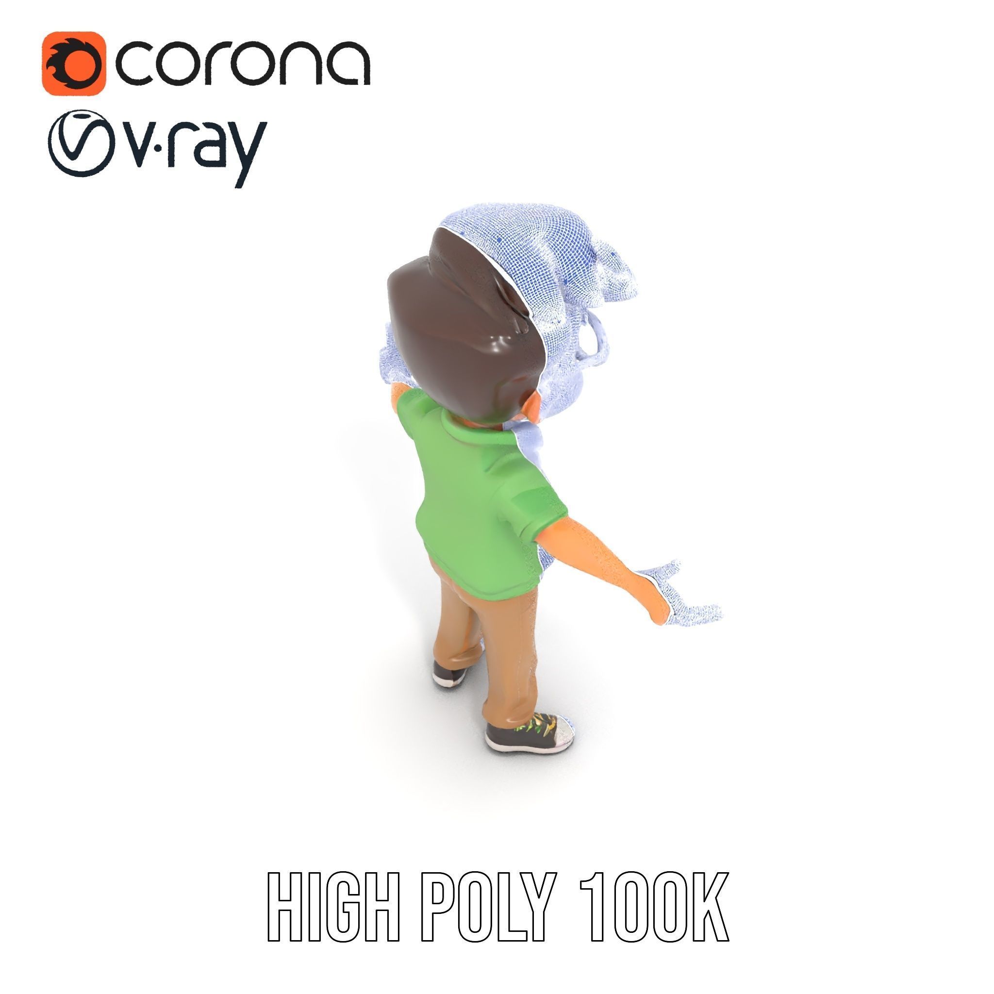 Young Boy Character Model in Casual Outfit  Rigged and Animated Low-poly 3D model_32