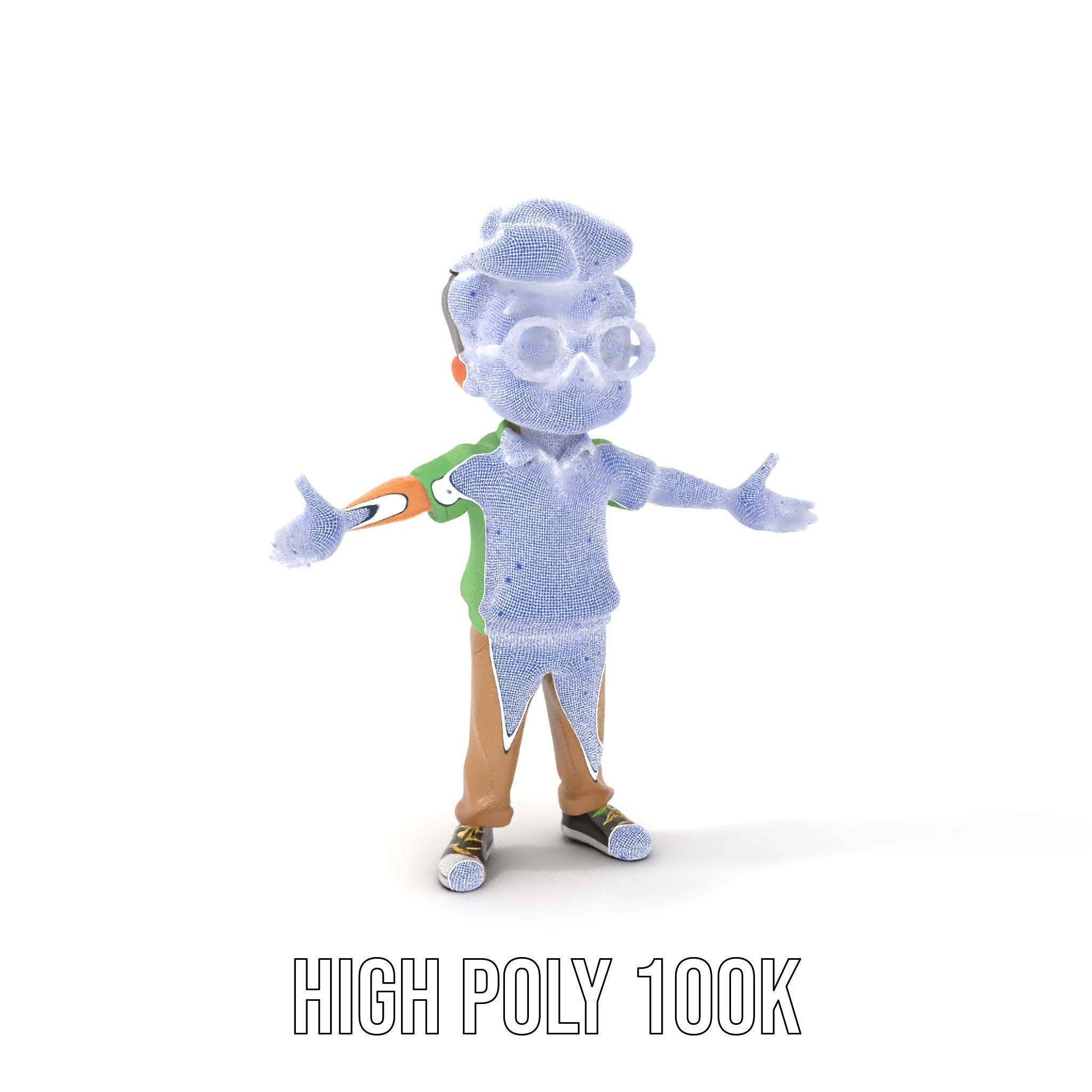 Young Boy Character Model in Casual Outfit  Rigged and Animated Low-poly 3D model_4