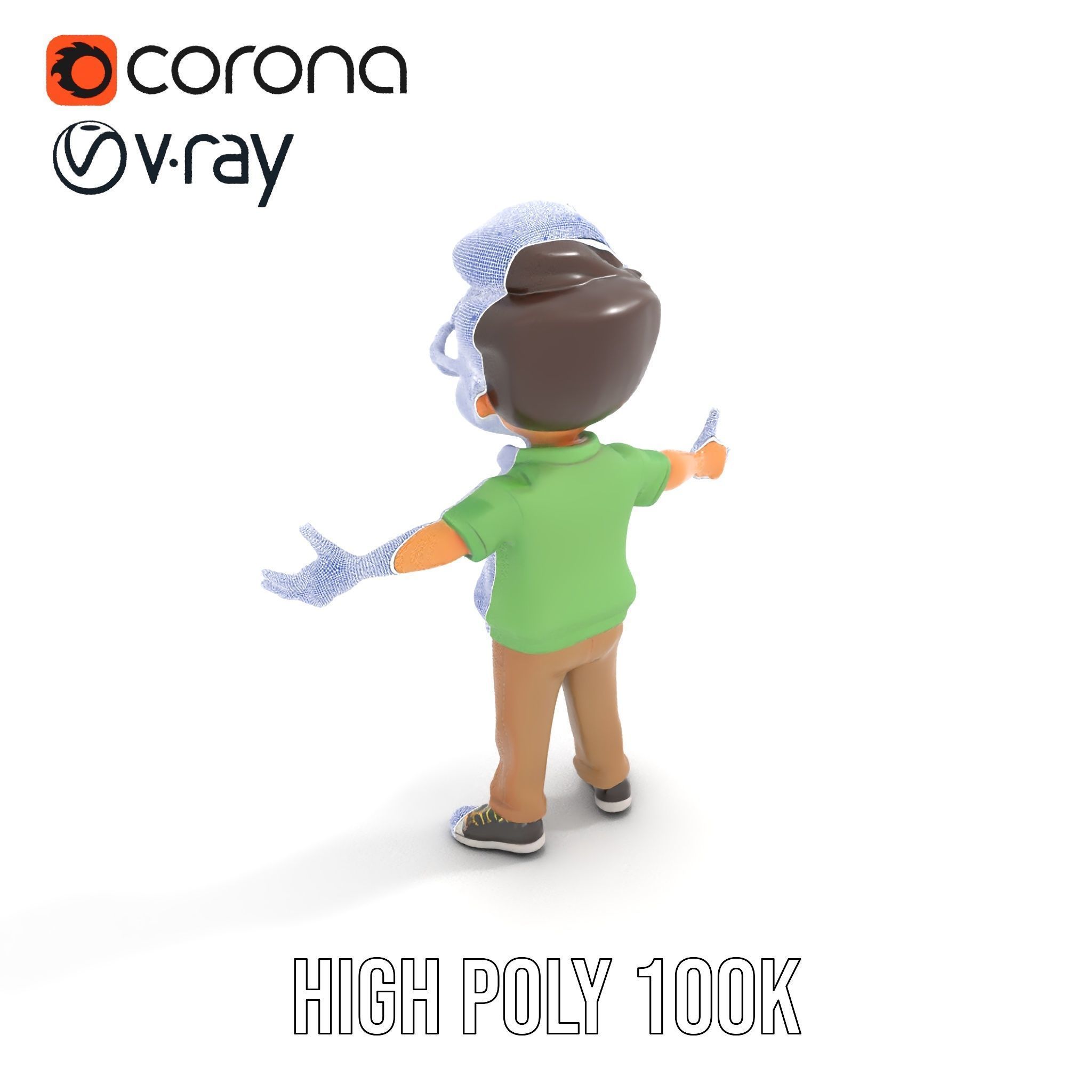 Young Boy Character Model in Casual Outfit  Rigged and Animated Low-poly 3D model_29