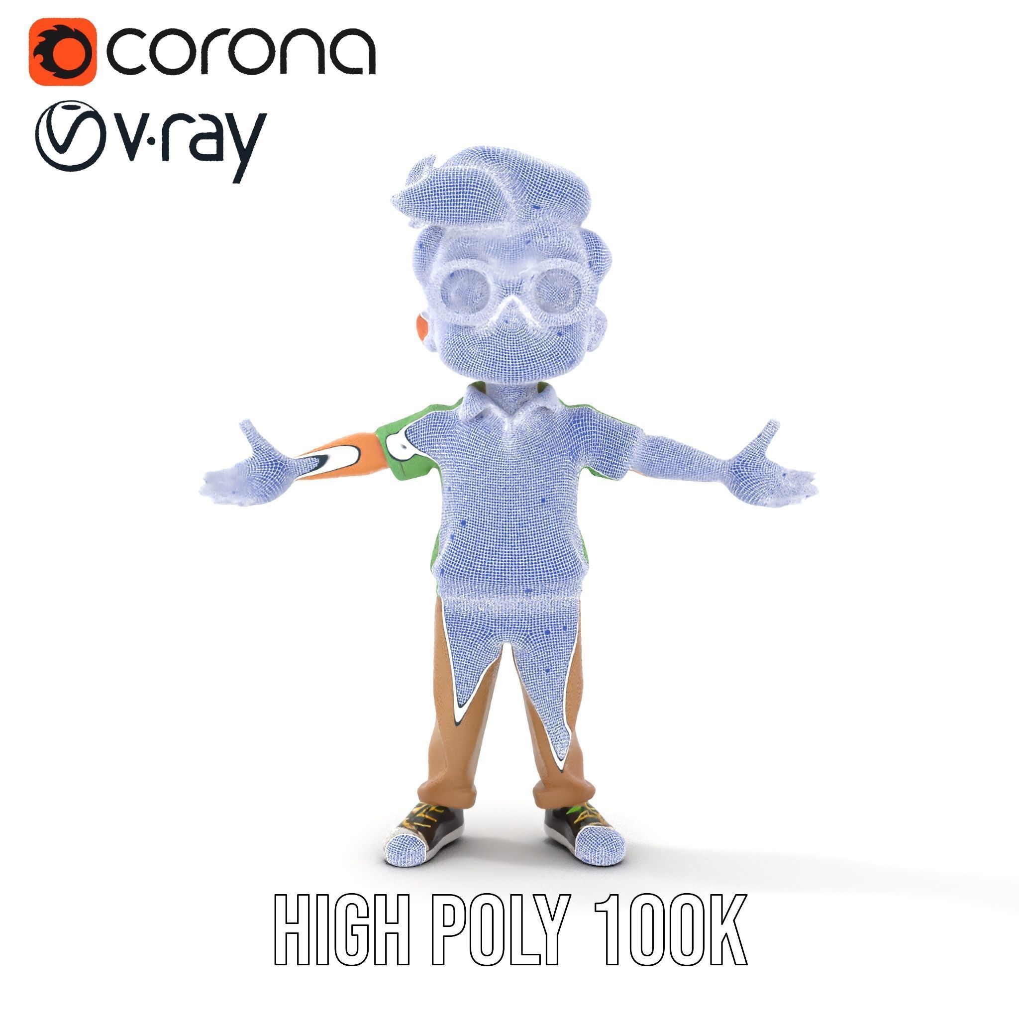 Young Boy Character Model in Casual Outfit  Rigged and Animated Low-poly 3D model_20