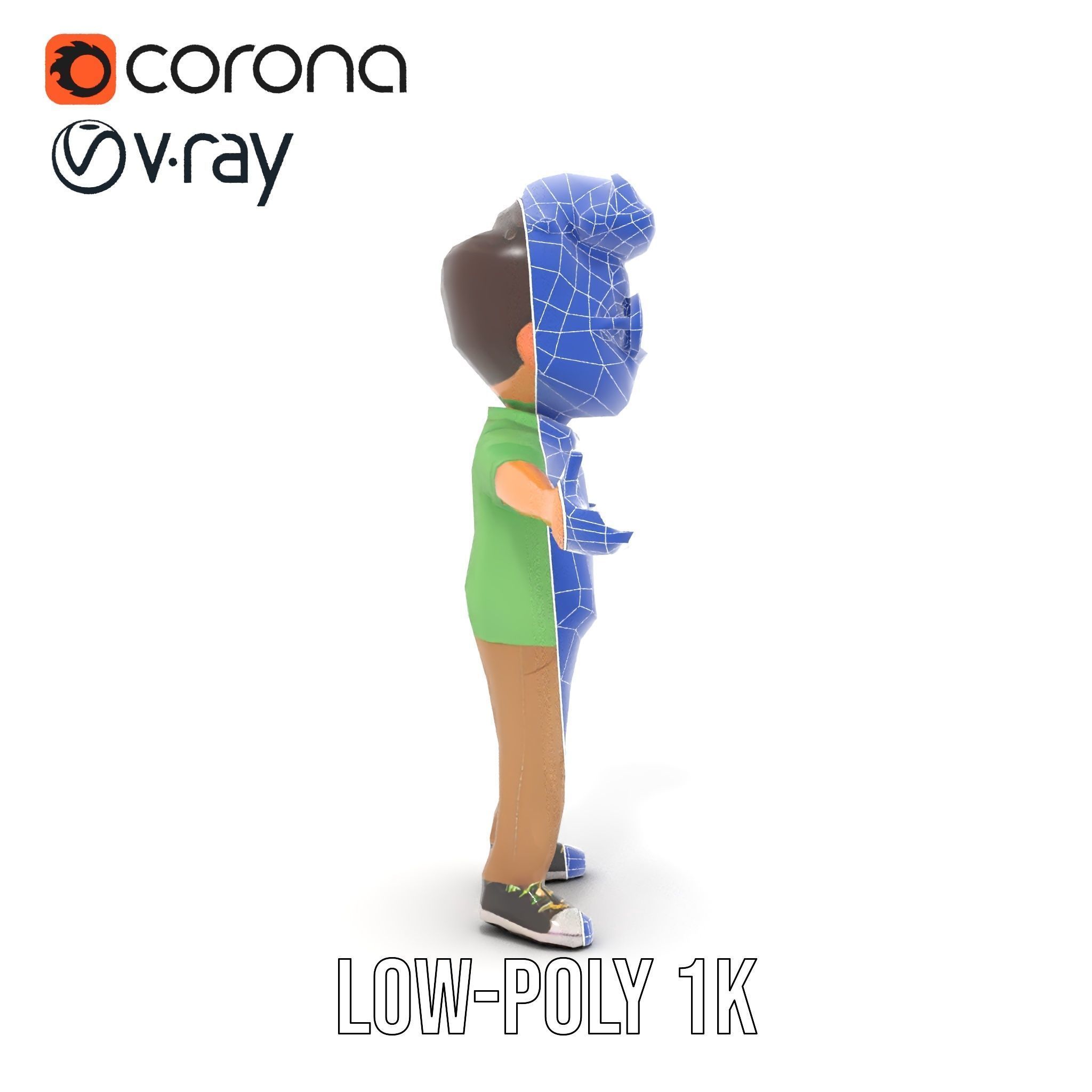 Young Boy Character Model in Casual Outfit  Rigged and Animated Low-poly 3D model_14