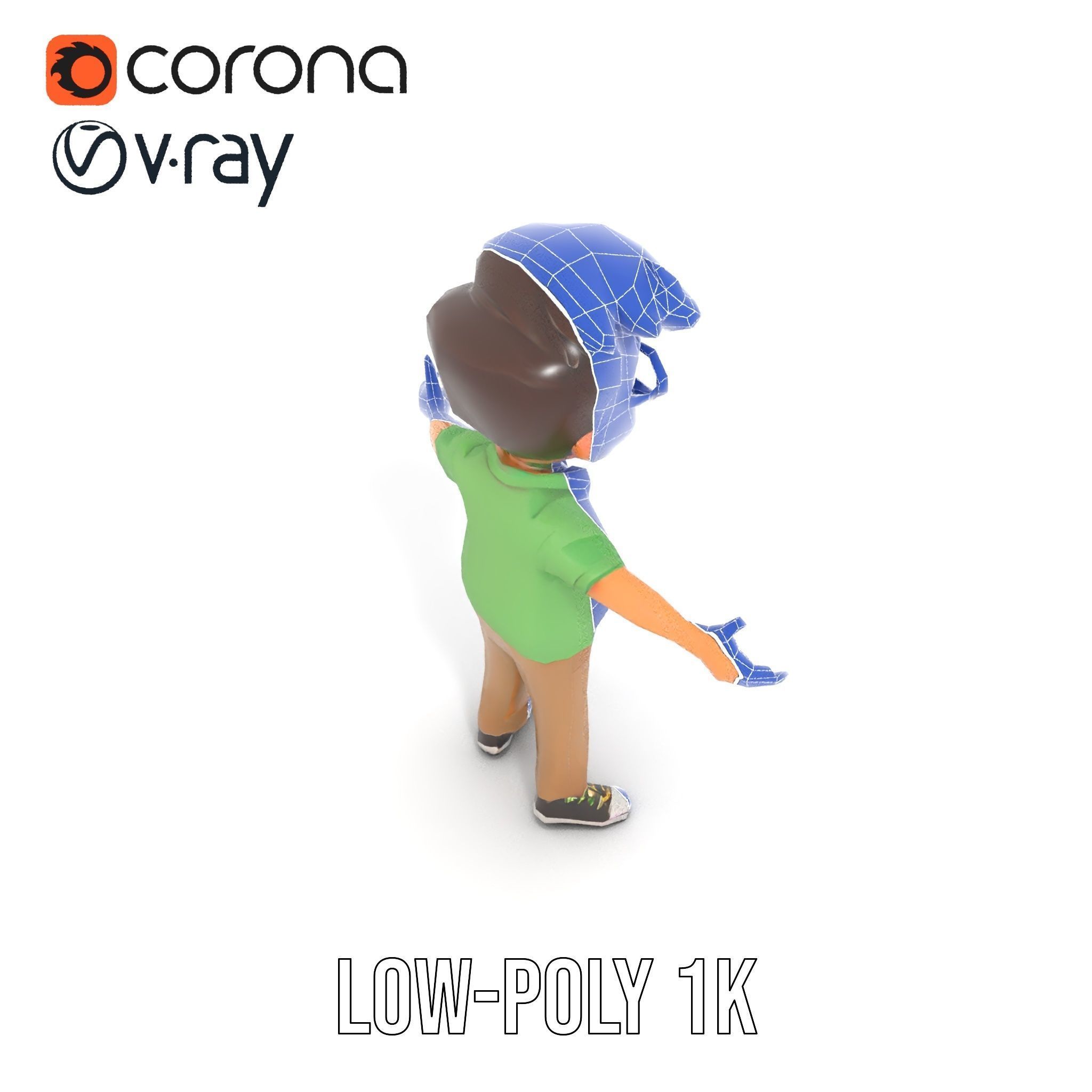 Young Boy Character Model in Casual Outfit  Rigged and Animated Low-poly 3D model_22