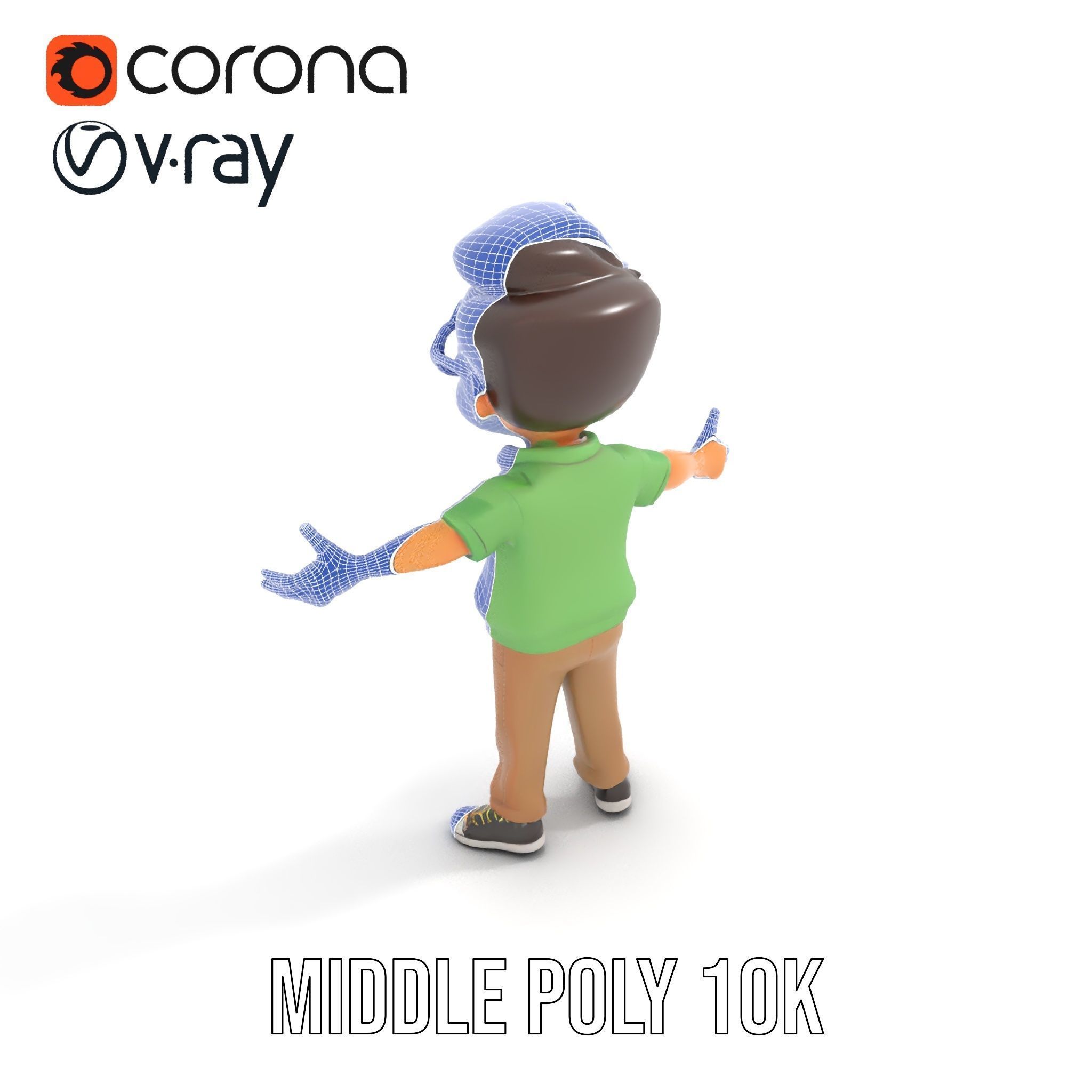 Young Boy Character Model in Casual Outfit  Rigged and Animated Low-poly 3D model_18