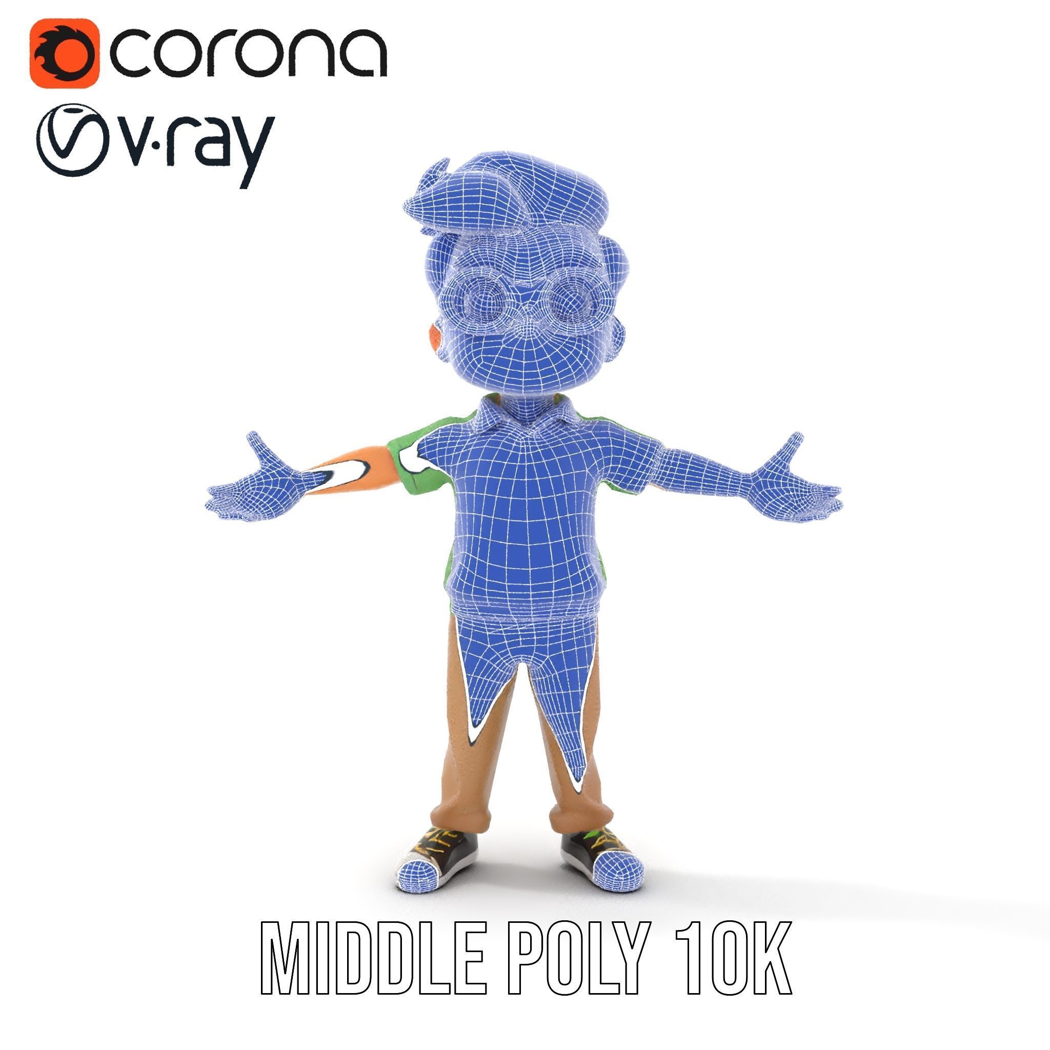 Young Boy Character Model in Casual Outfit  Rigged and Animated Low-poly 3D model_30