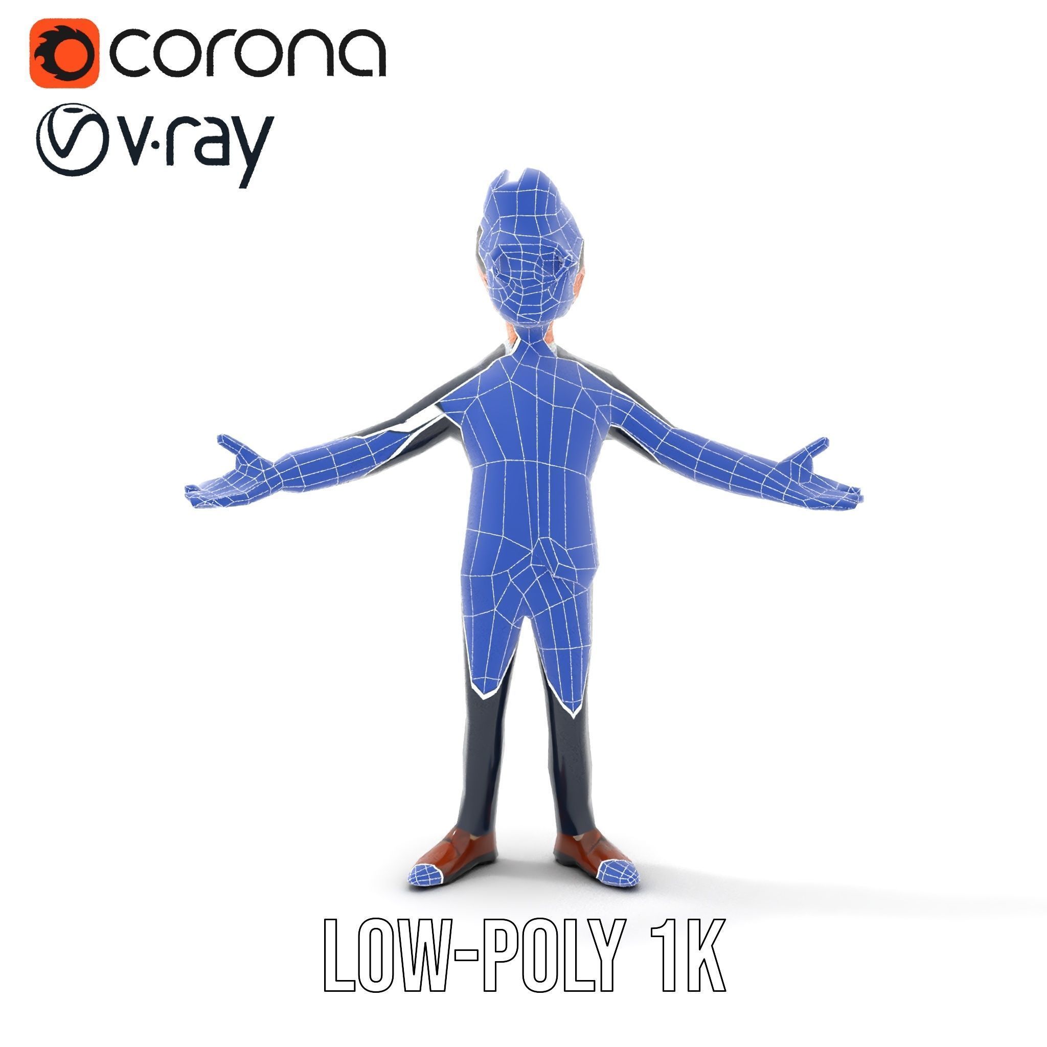 Smart Businessman in Suit  Rigged and Animated D Character Model Low-poly 3D model_22