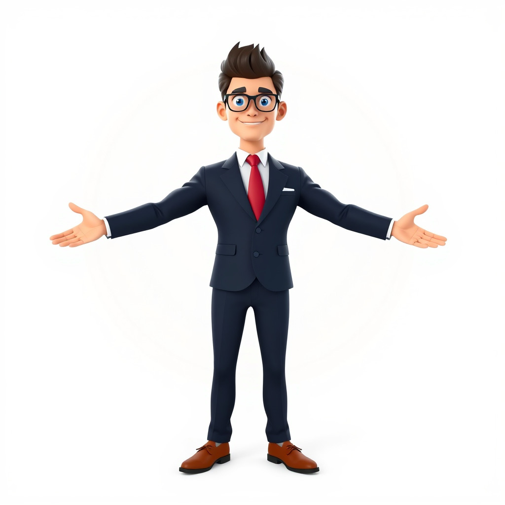 Smart Businessman in Suit  Rigged and Animated D Character Model Low-poly 3D model_2