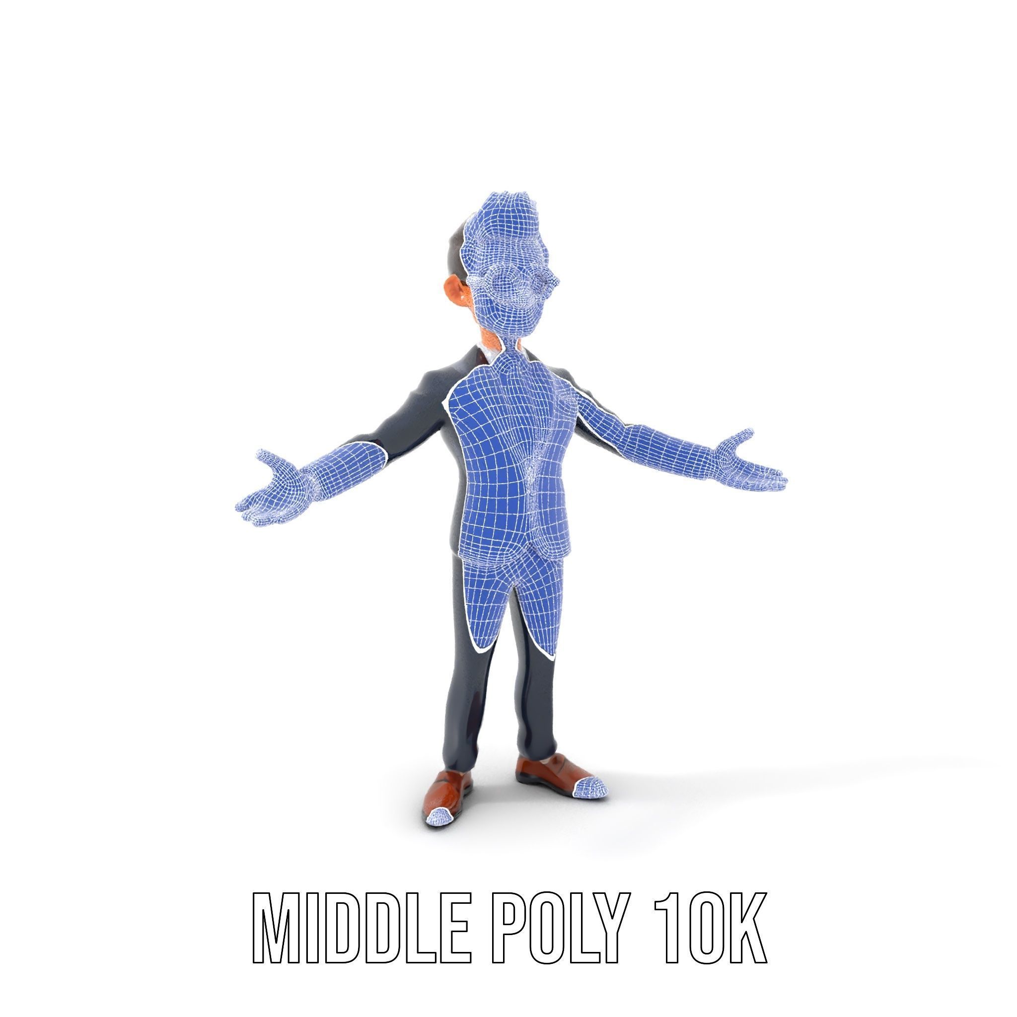 Smart Businessman in Suit  Rigged and Animated D Character Model Low-poly 3D model_18