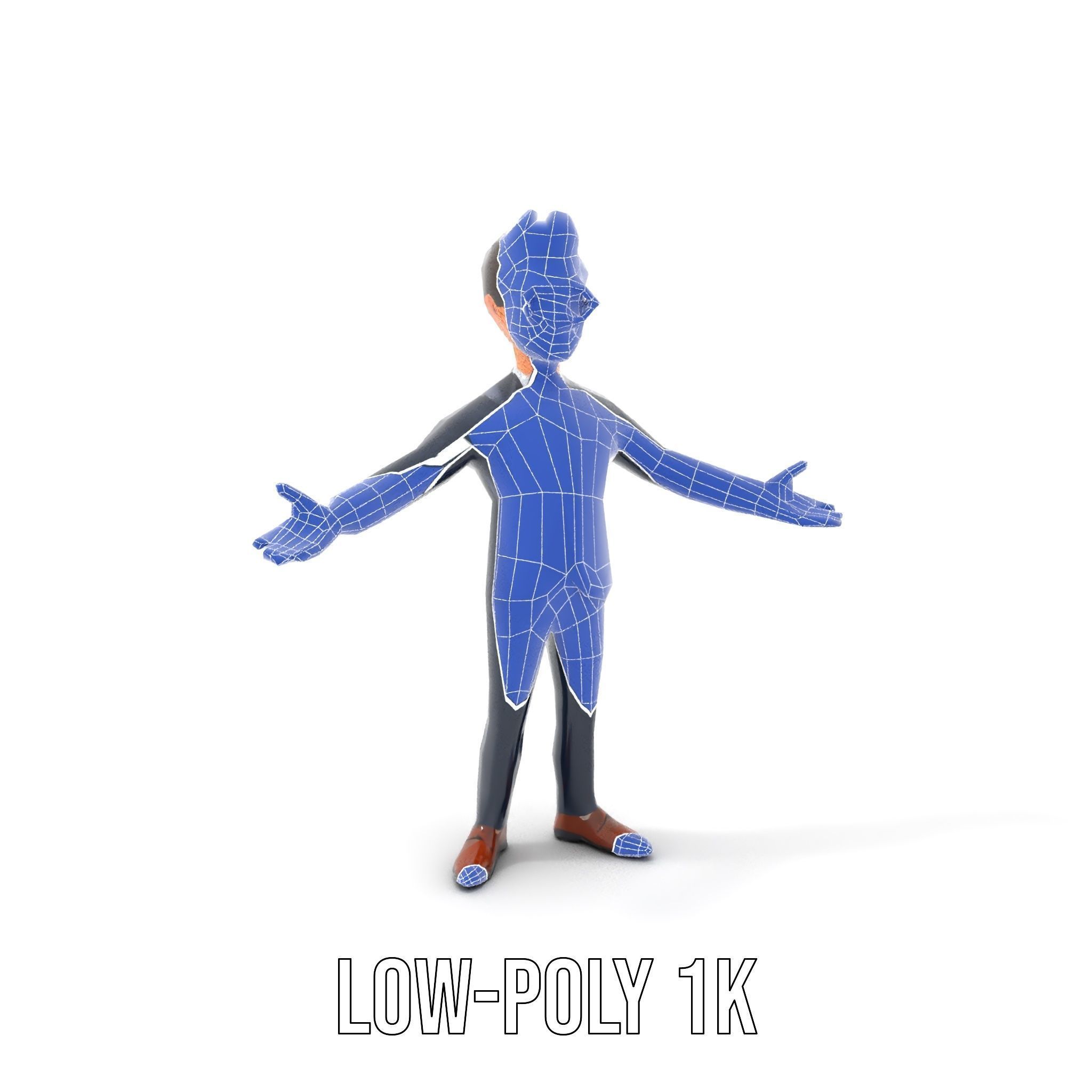 Smart Businessman in Suit  Rigged and Animated D Character Model Low-poly 3D model_14