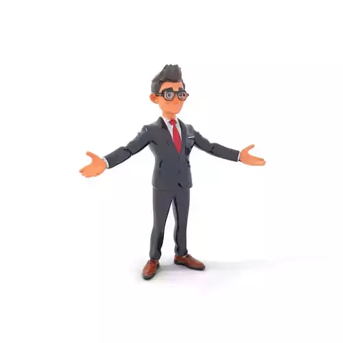 Smart Businessman in Suit  Rigged and Animated D Character Model