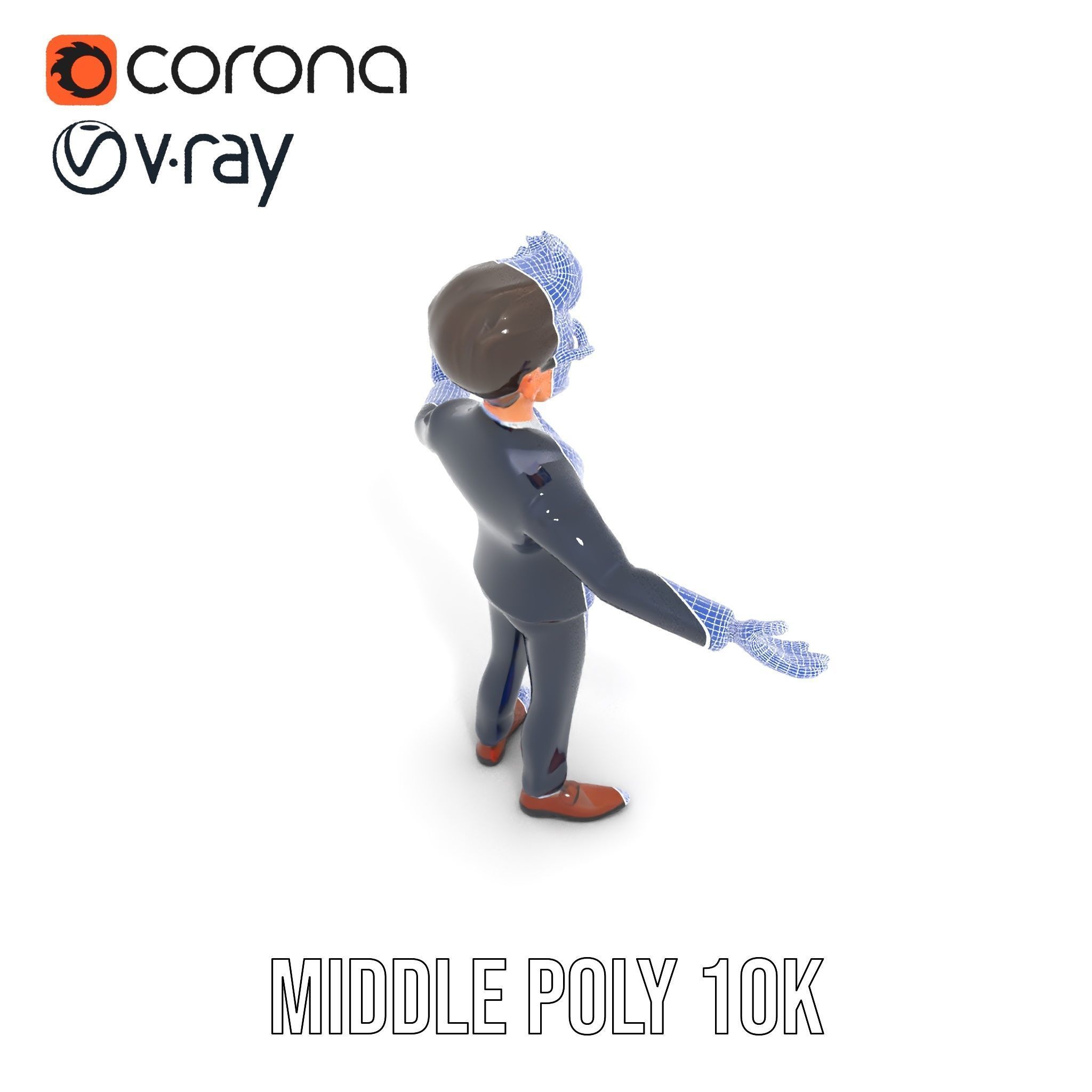 Smart Businessman in Suit  Rigged and Animated D Character Model Low-poly 3D model_34