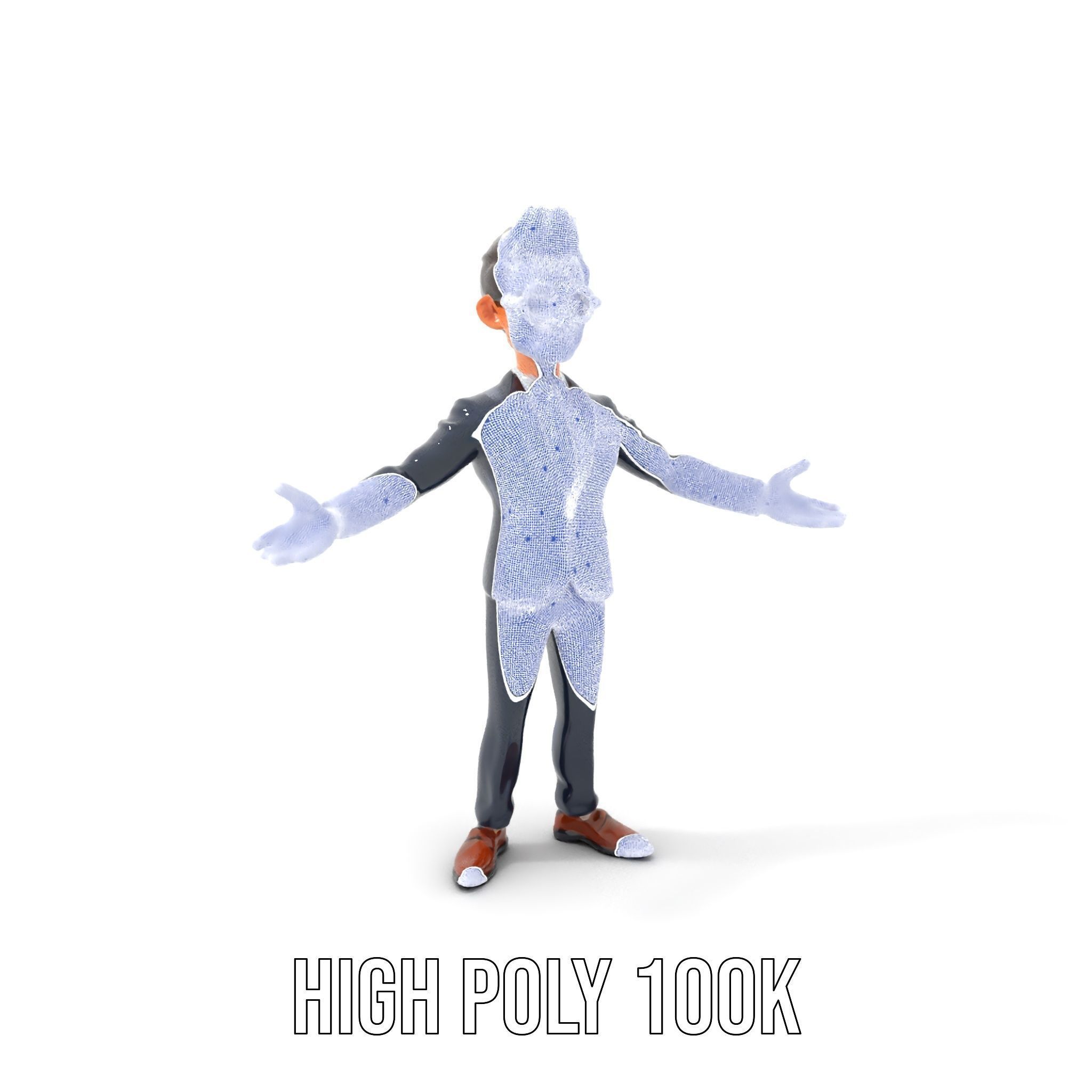 Smart Businessman in Suit  Rigged and Animated D Character Model Low-poly 3D model_4