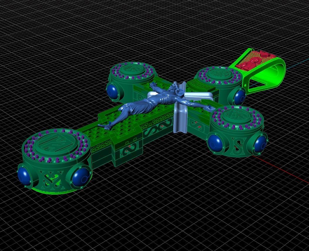 Russian Cross pattern enamel brilliants  3D print model_1