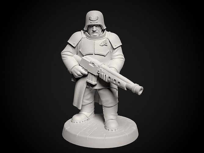 Miniature of Imperial Guard rifleman - 3d print model 3D print model