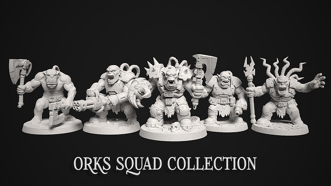 Orks Squad Collection - 3d print models 