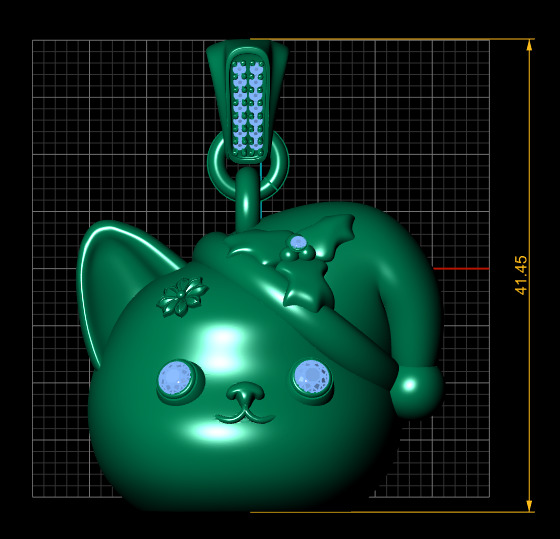 Holiday Cat Pendant 3D print model_5