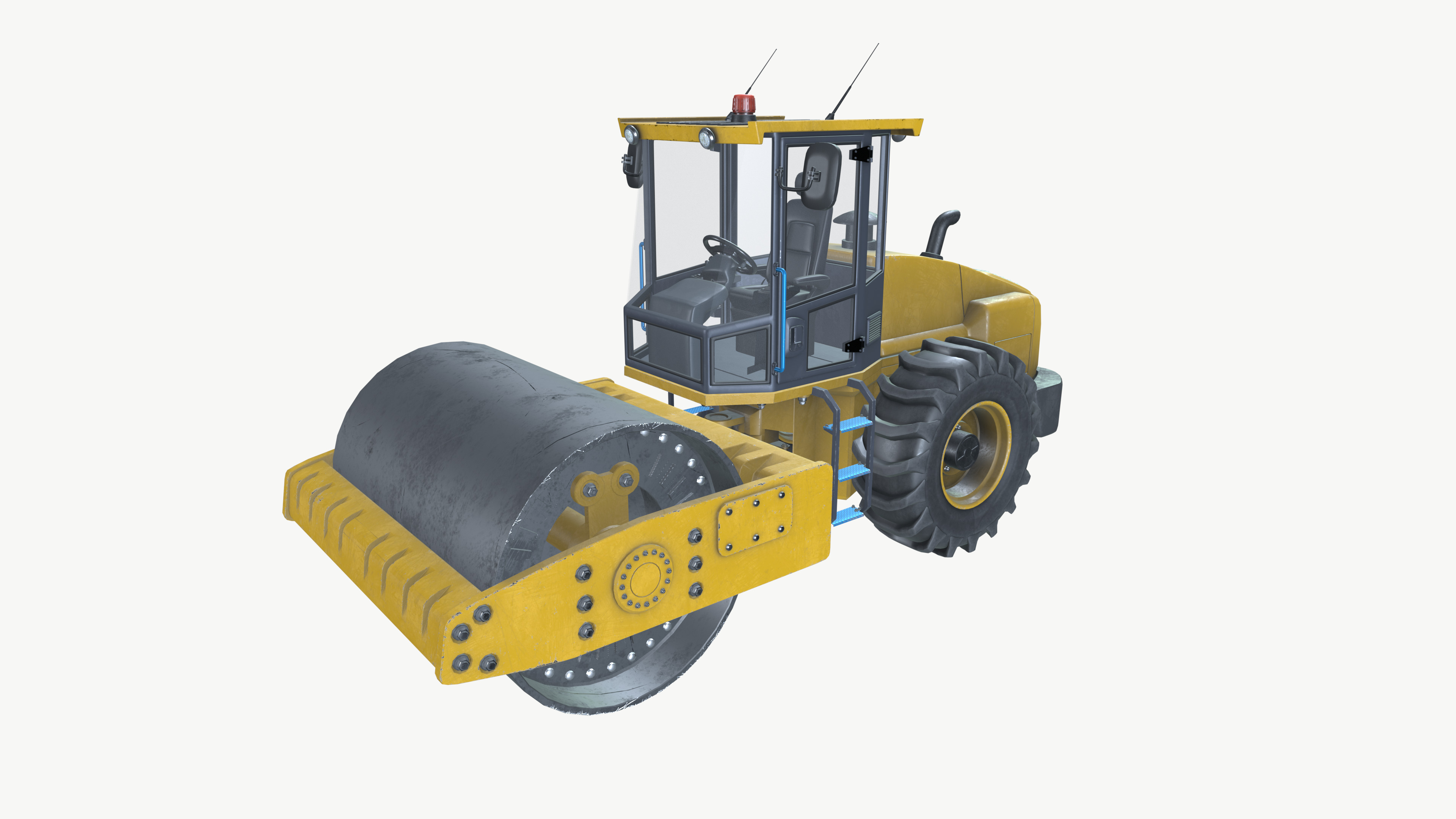 Road Roller 3D model_3