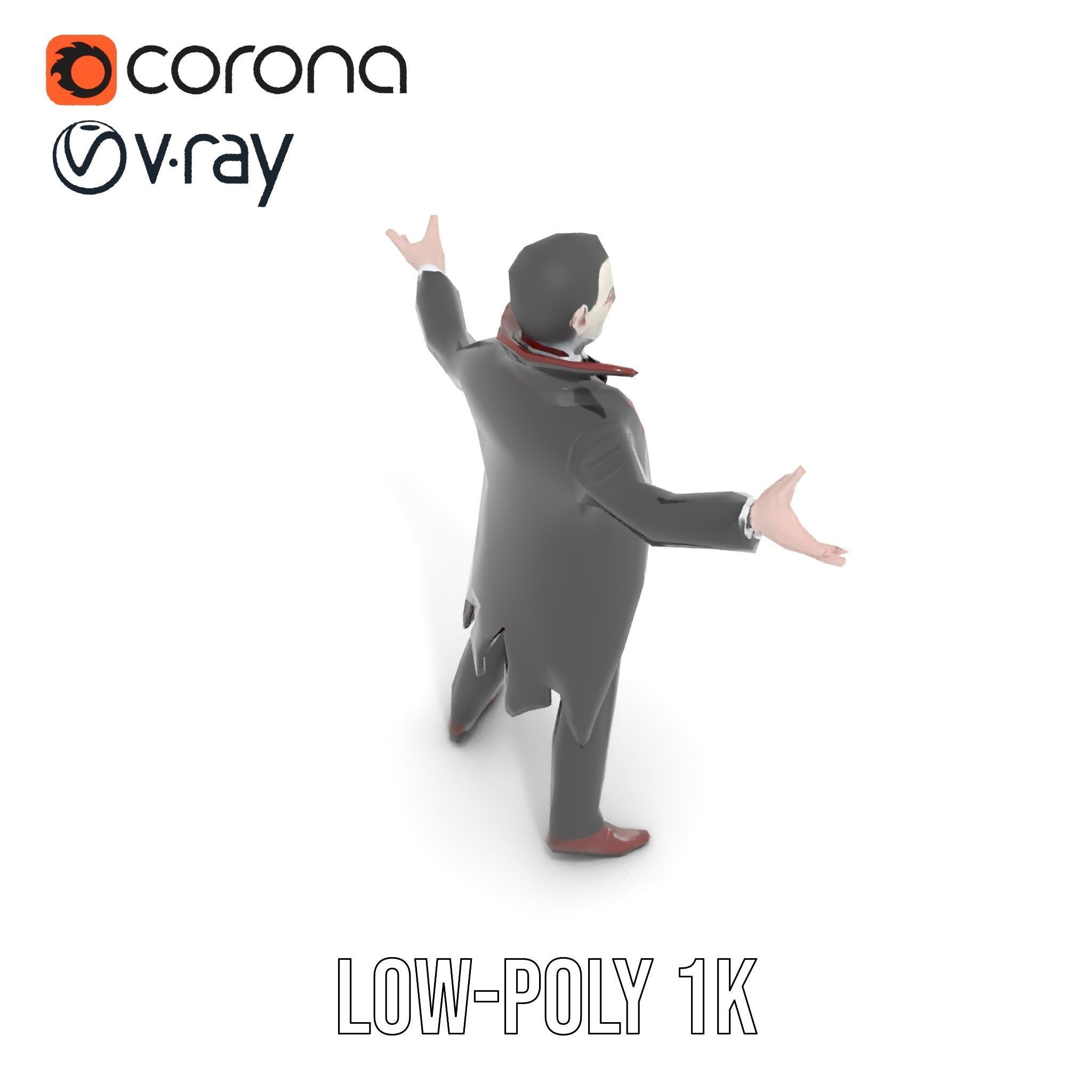 Vampire Aristocrat D Model Rigged and Animated Low-poly 3D model_14