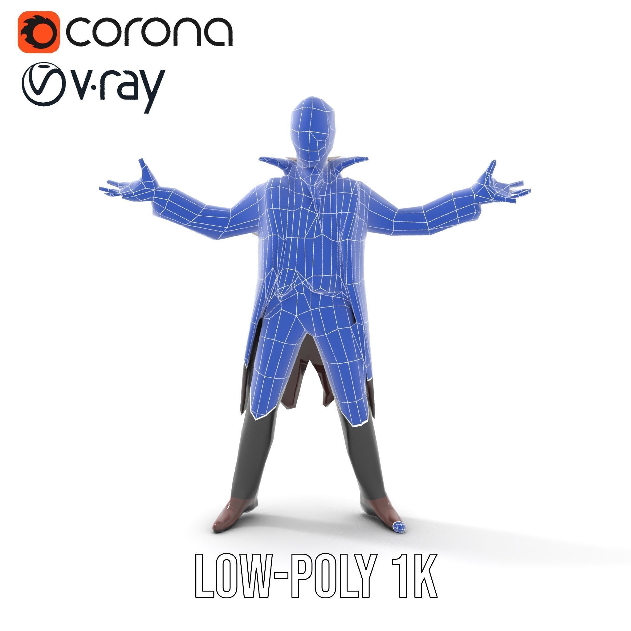 Vampire Aristocrat D Model Rigged and Animated Low-poly 3D model_19