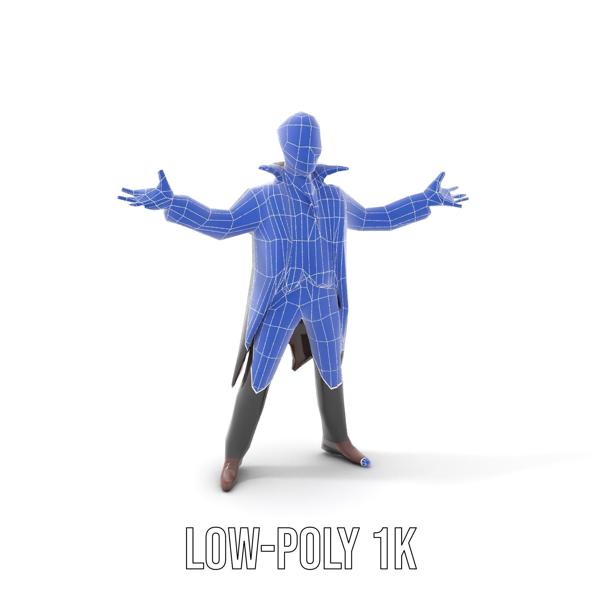 Vampire Aristocrat D Model Rigged and Animated Low-poly 3D model_11