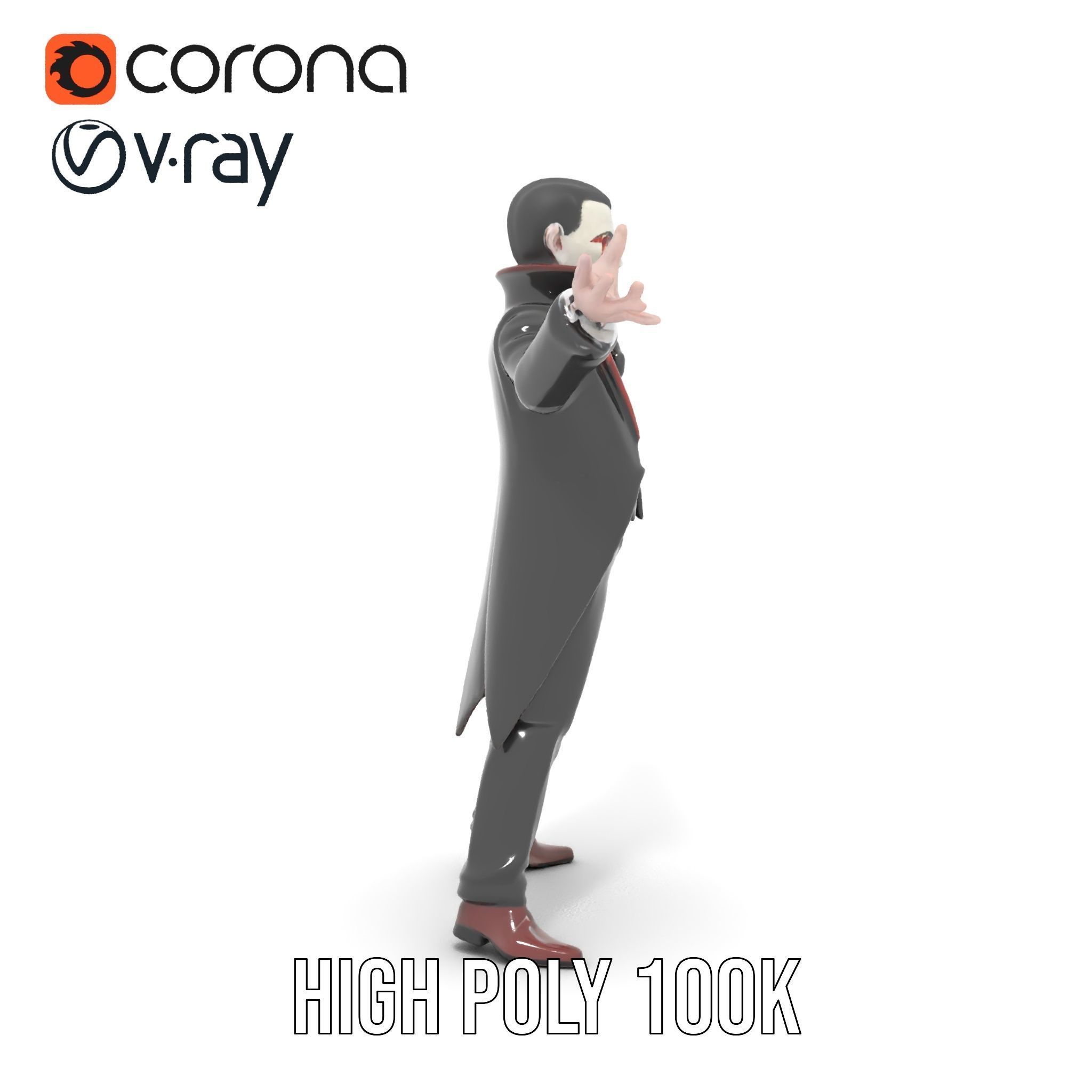 Vampire Aristocrat D Model Rigged and Animated Low-poly 3D model_33