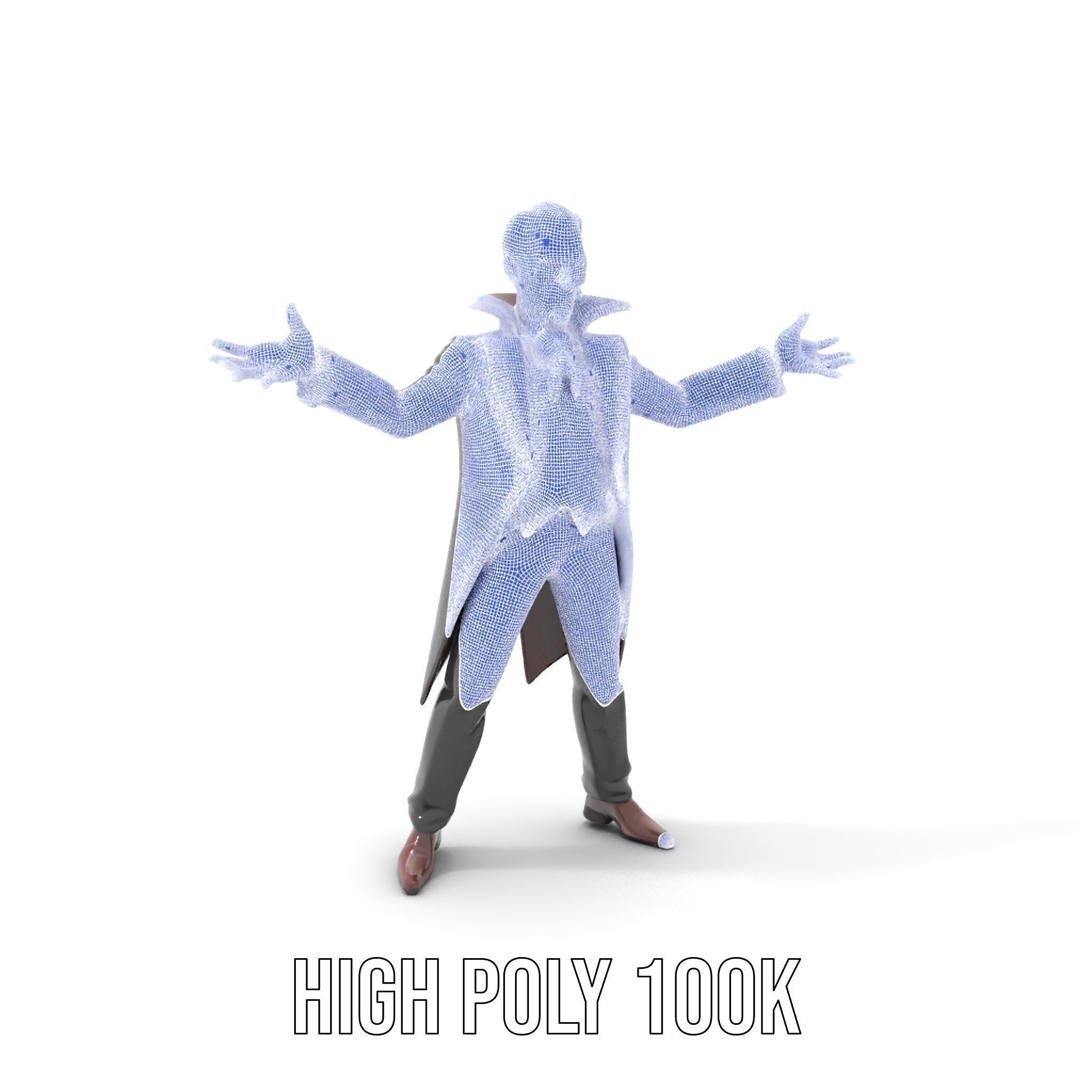 Vampire Aristocrat D Model Rigged and Animated Low-poly 3D model_4