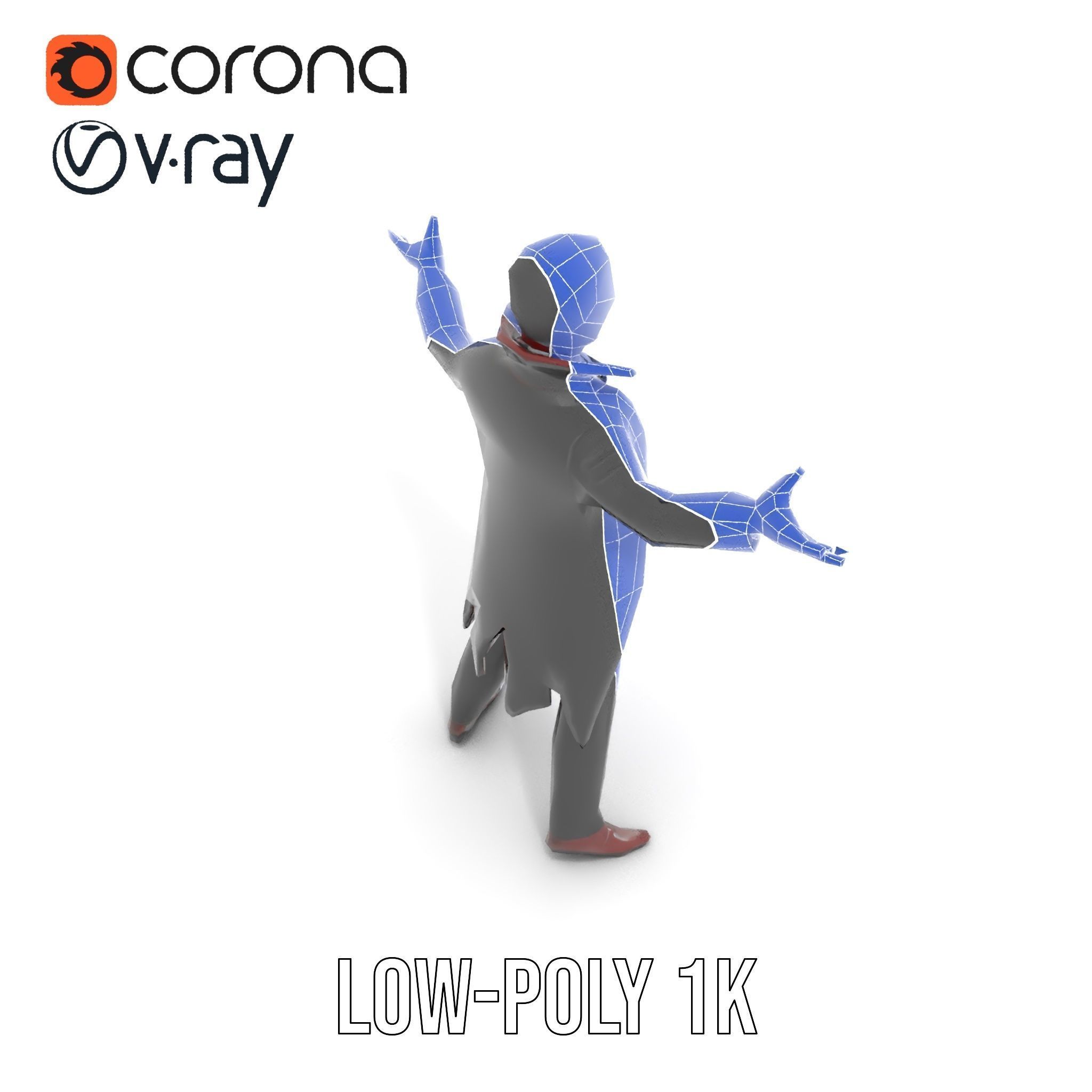 Vampire Aristocrat D Model Rigged and Animated Low-poly 3D model_27