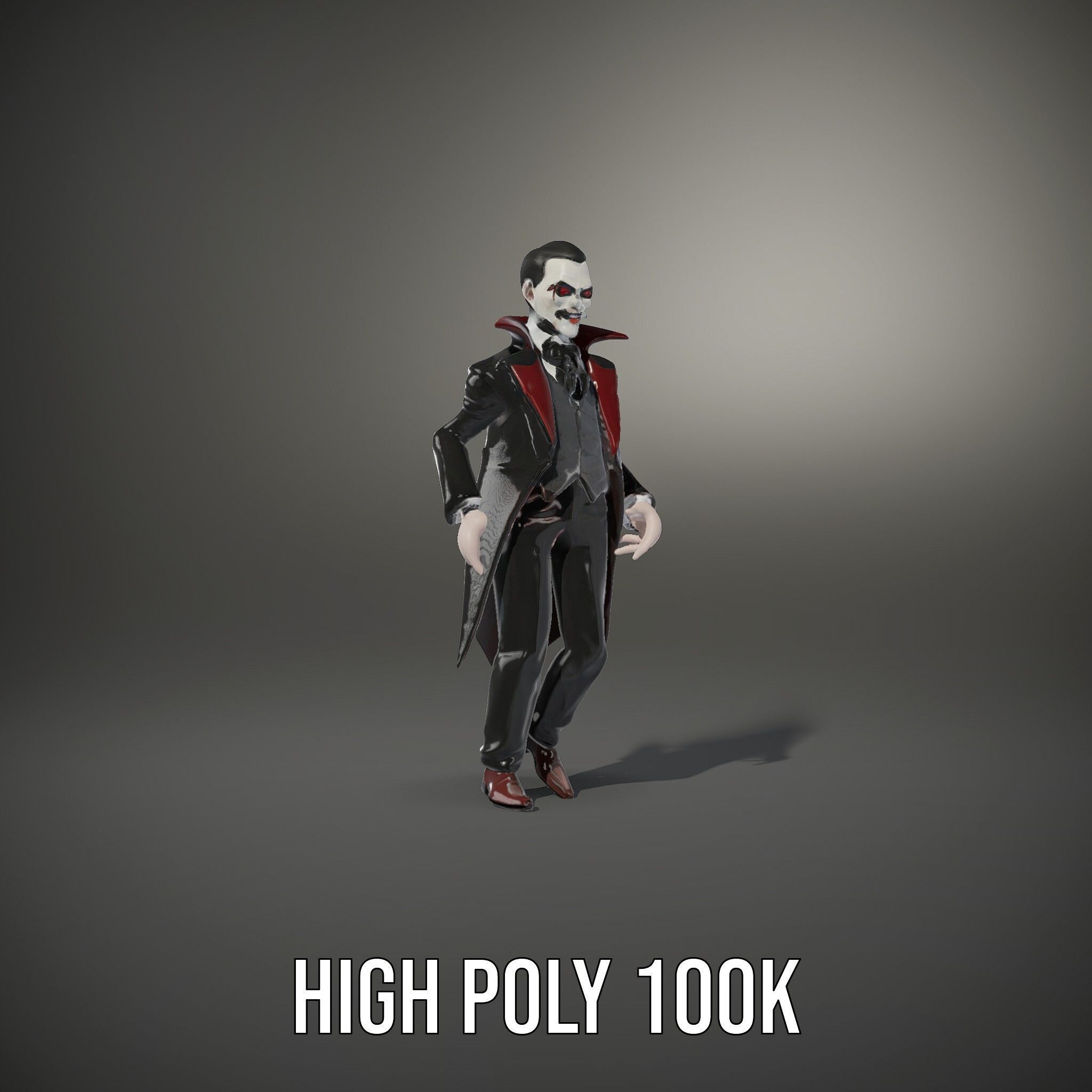 Vampire Aristocrat D Model Rigged and Animated Low-poly 3D model_12