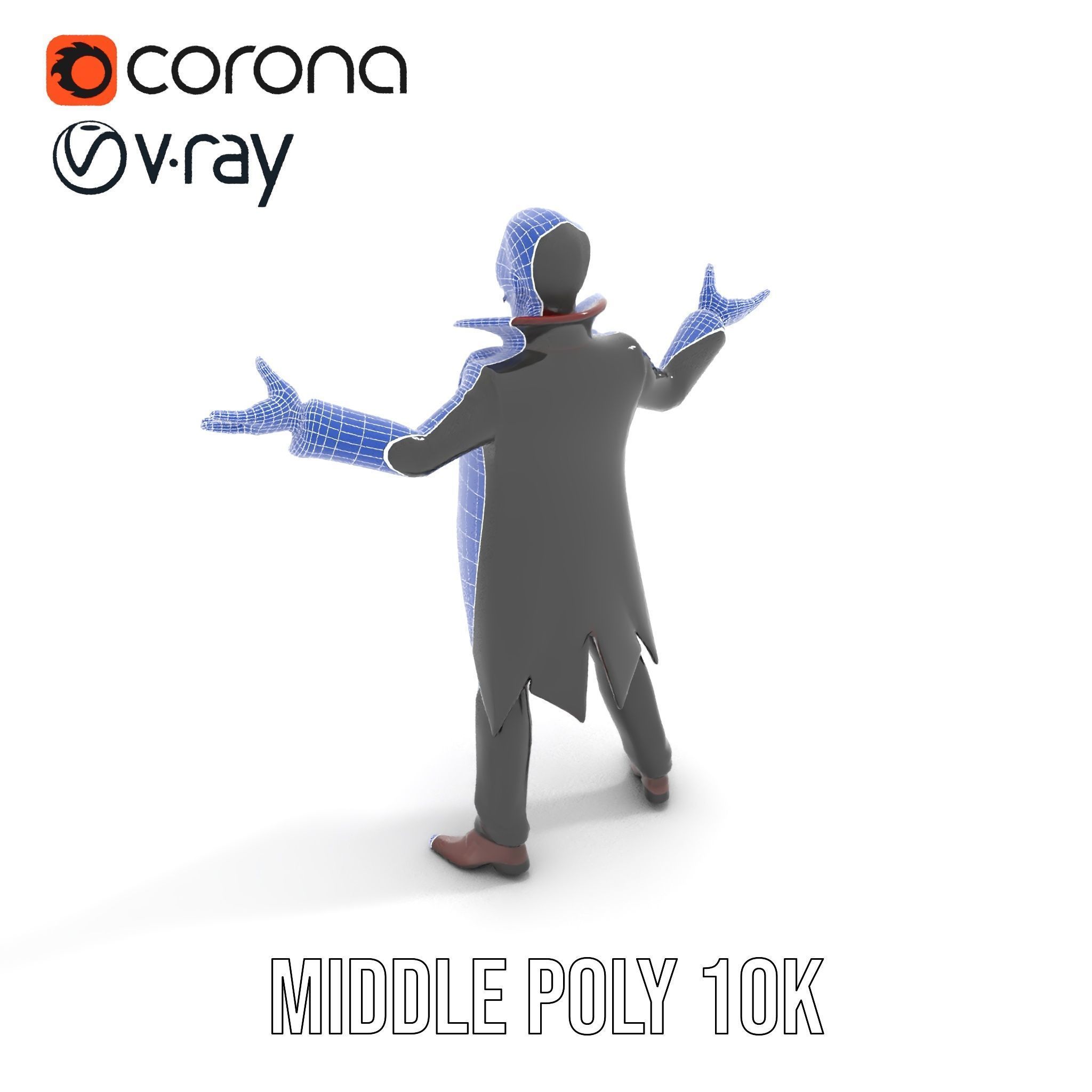 Vampire Aristocrat D Model Rigged and Animated Low-poly 3D model_29