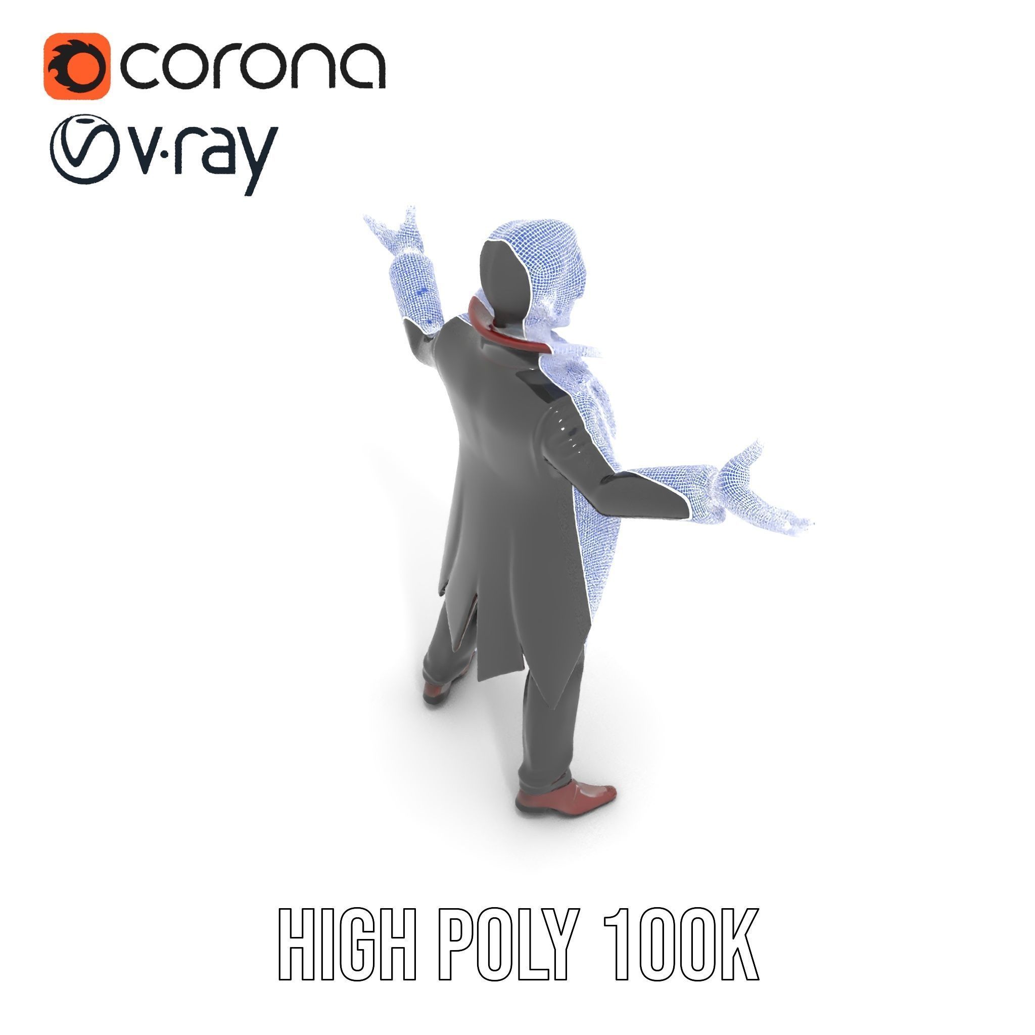 Vampire Aristocrat D Model Rigged and Animated Low-poly 3D model_36