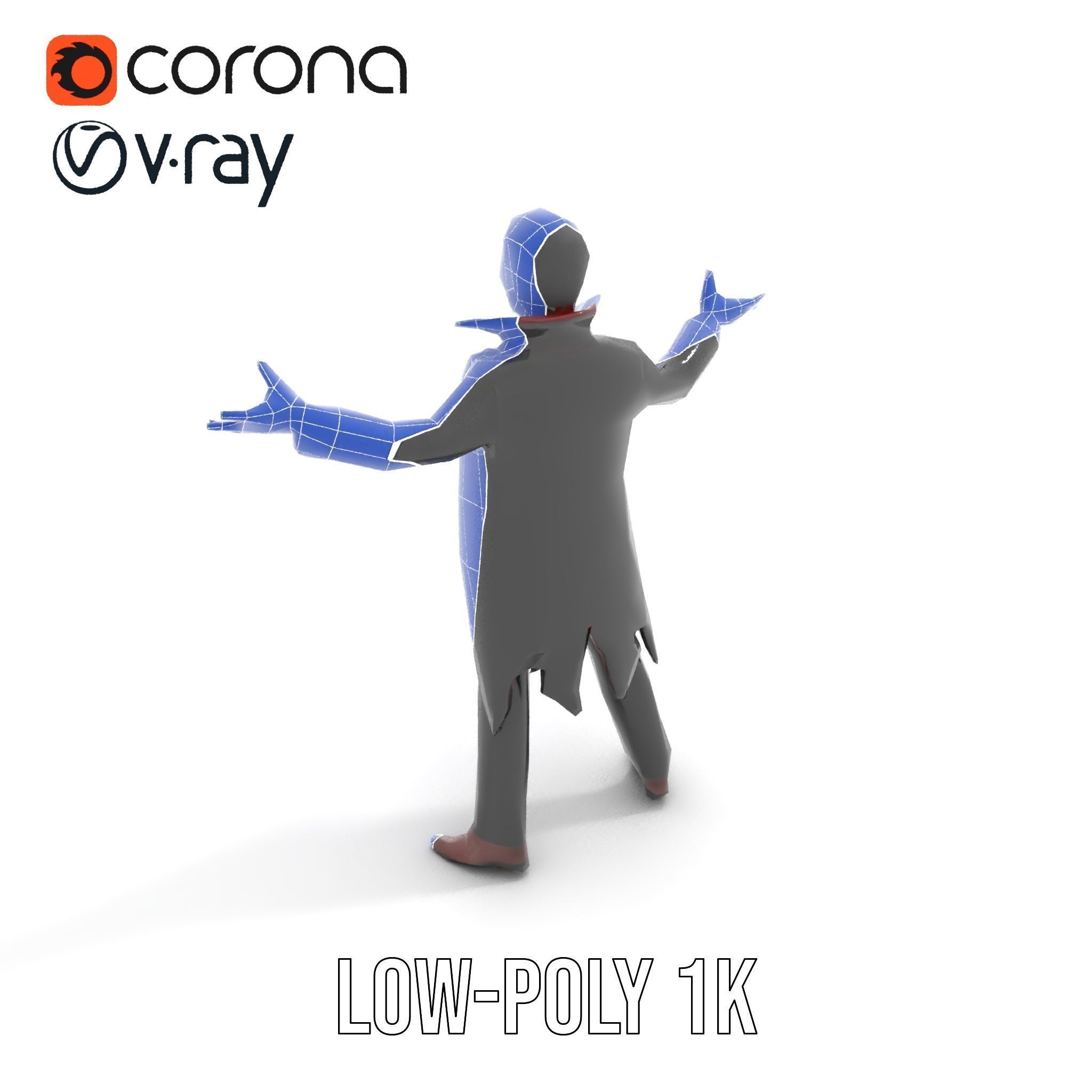 Vampire Aristocrat D Model Rigged and Animated Low-poly 3D model_16