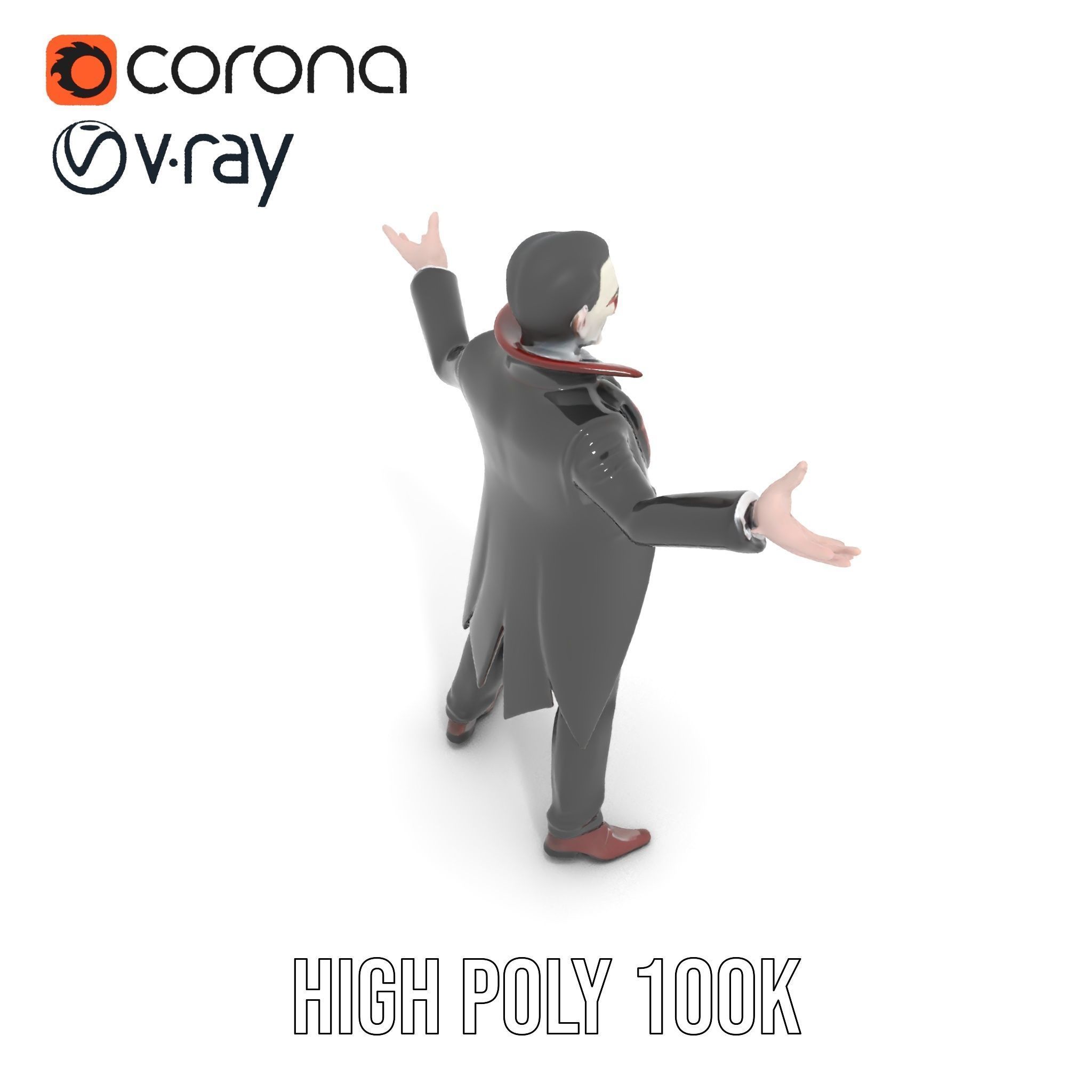 Vampire Aristocrat D Model Rigged and Animated Low-poly 3D model_20