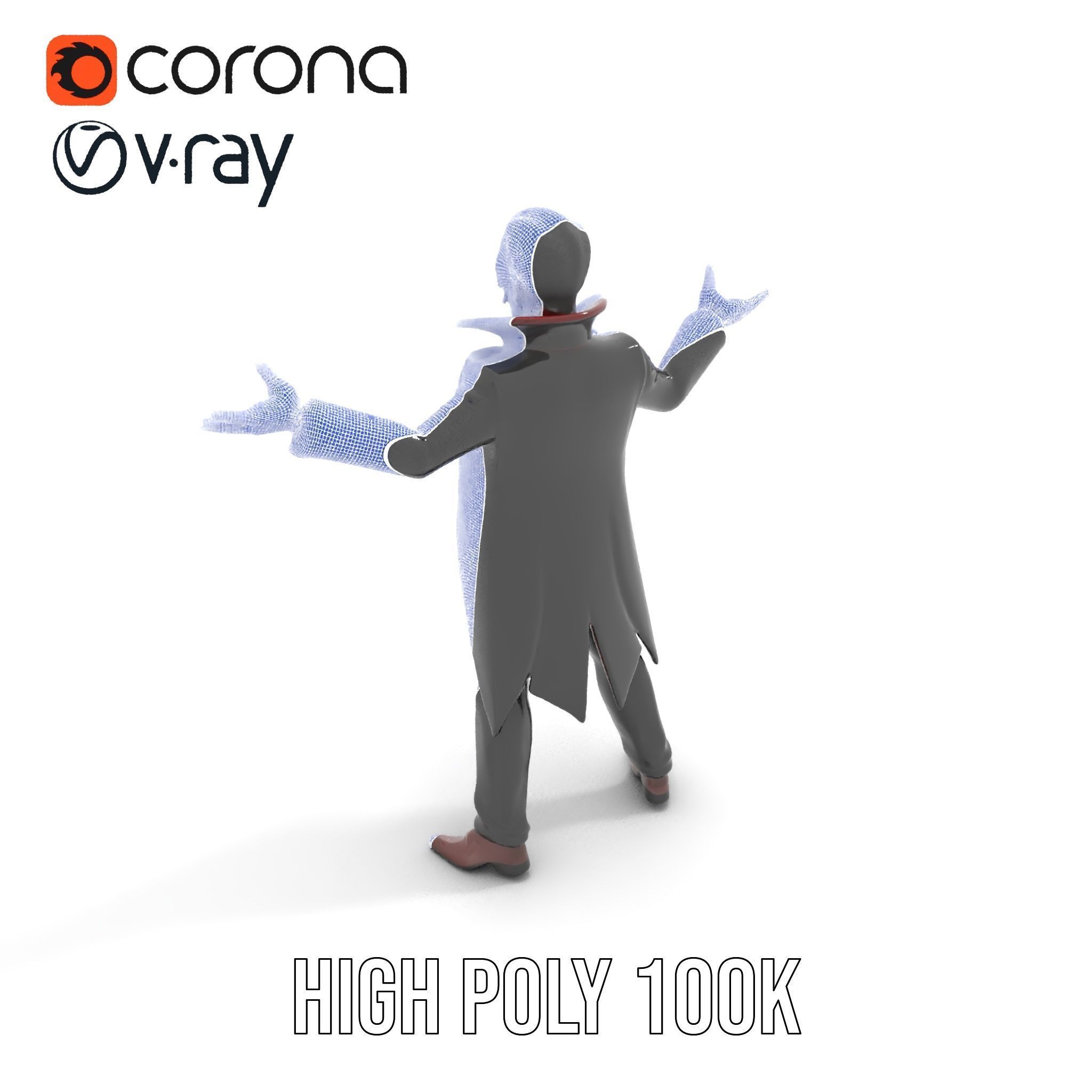 Vampire Aristocrat D Model Rigged and Animated Low-poly 3D model_23