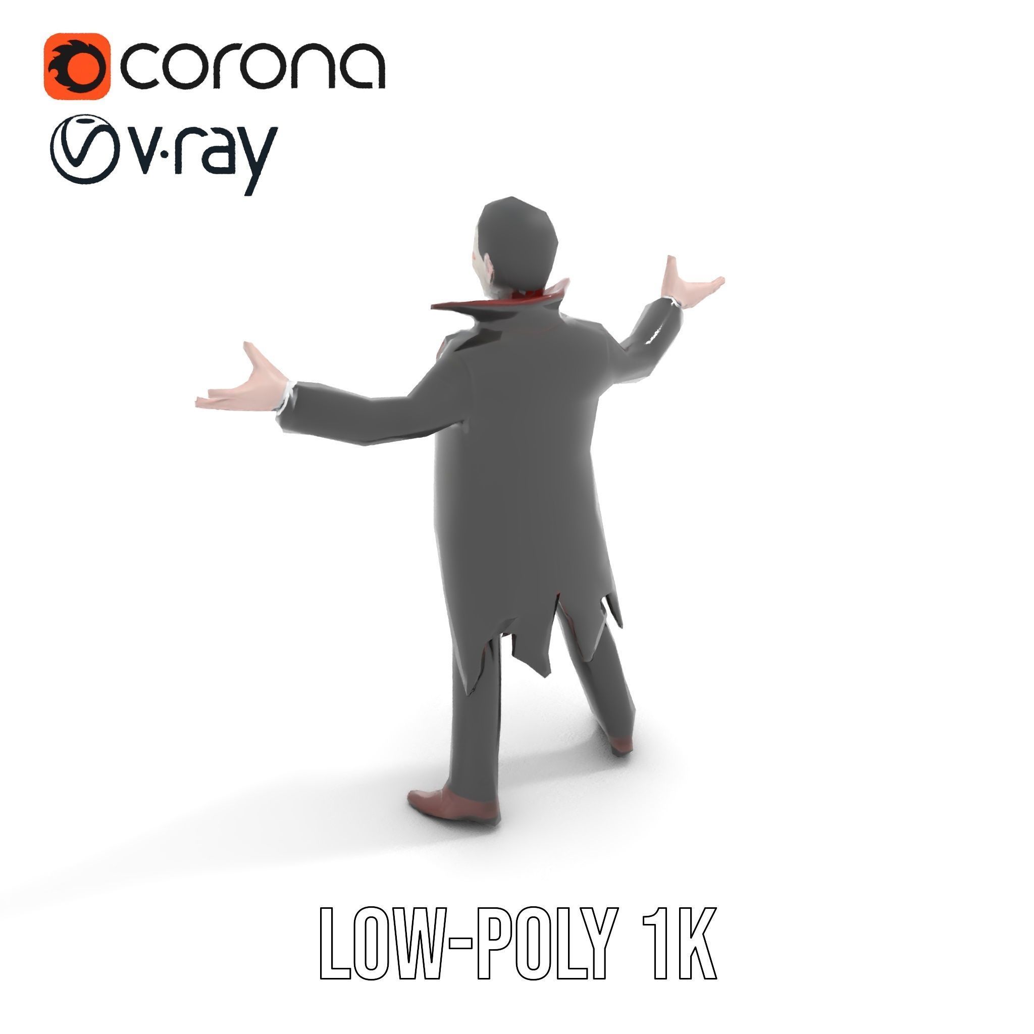 Vampire Aristocrat D Model Rigged and Animated Low-poly 3D model_25