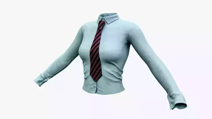 Formal Womens Shirt Tie Low-poly 3D model