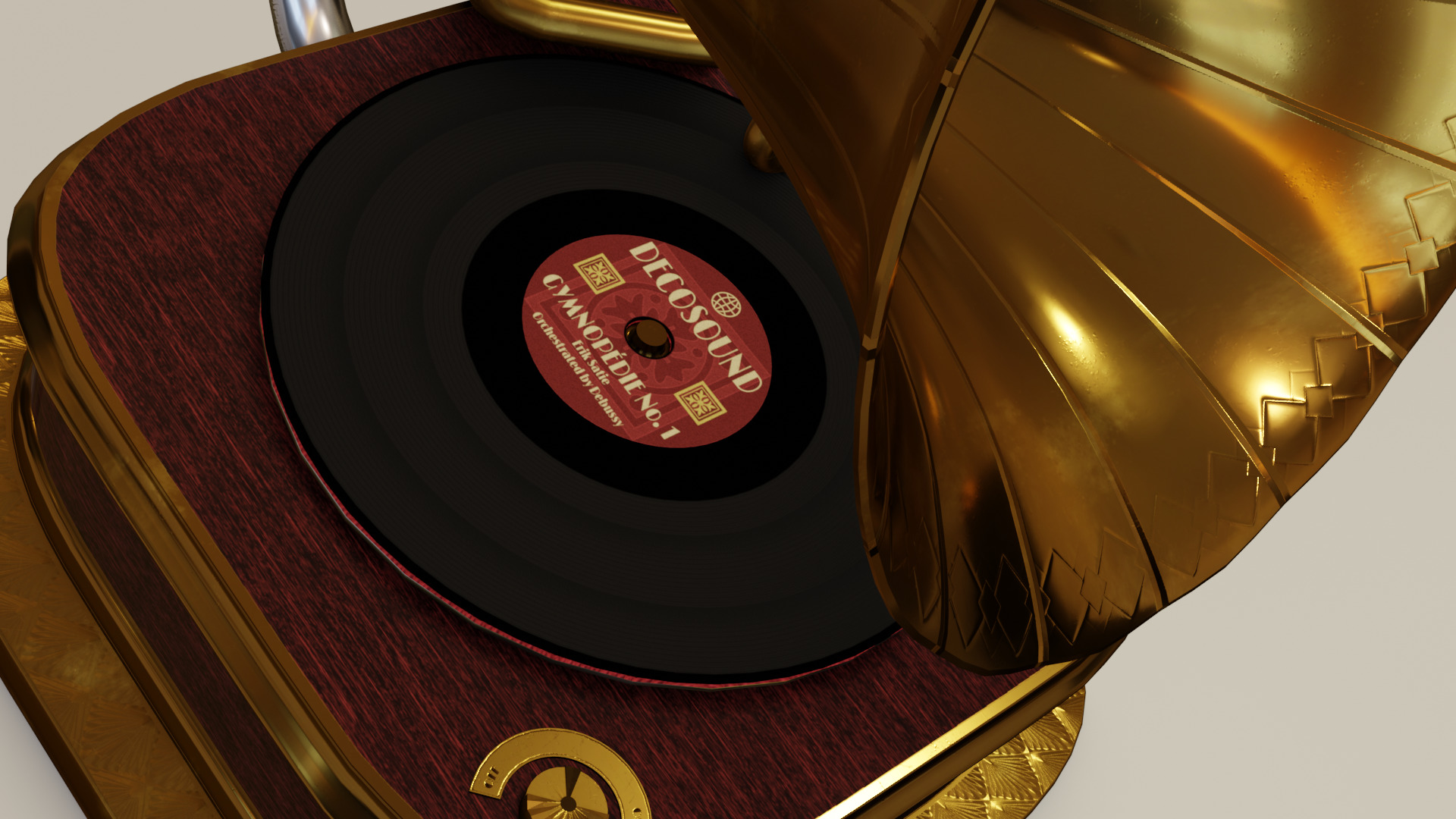Gramophone Art Deco 3D model_5