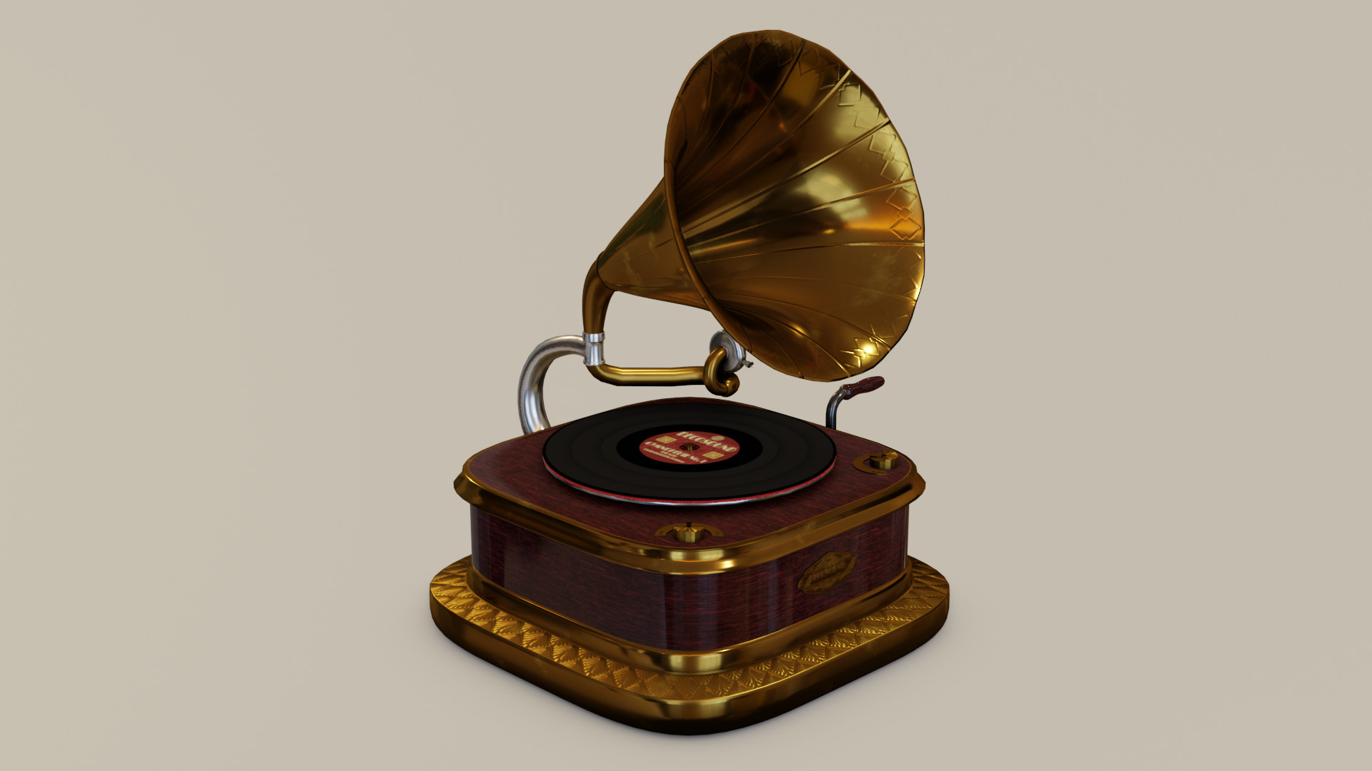 Gramophone Art Deco 3D model_7