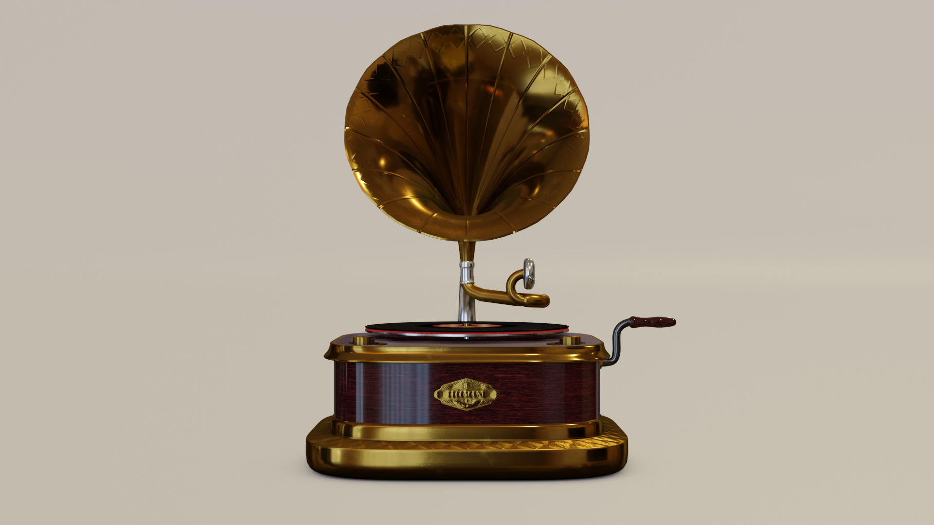 Gramophone Art Deco 3D model_2