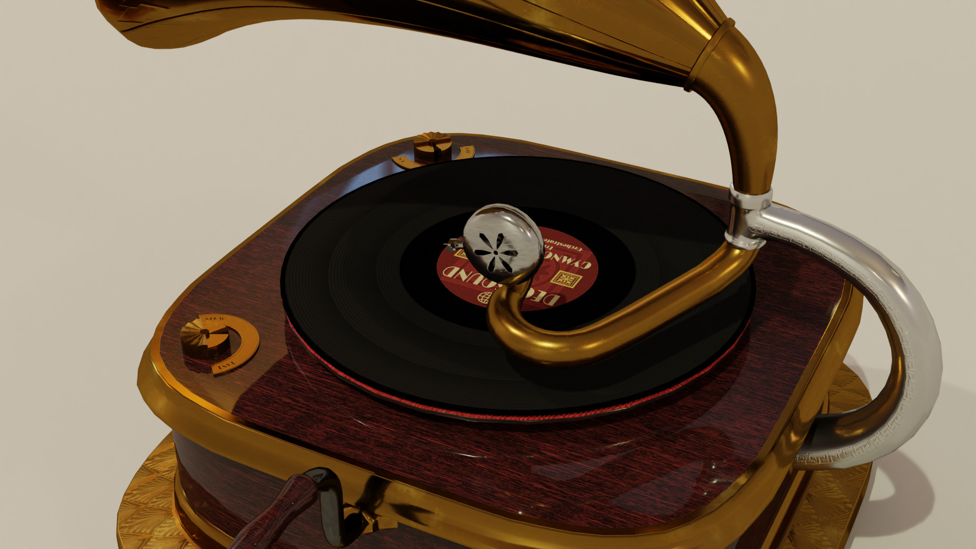 Gramophone Art Deco 3D model_6
