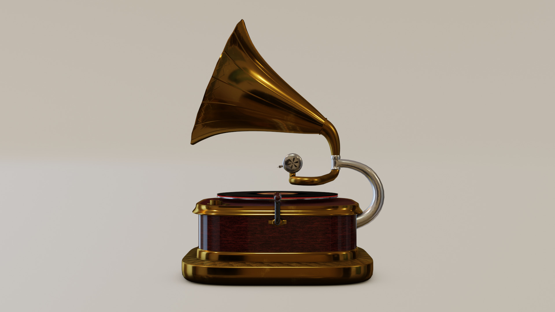 Gramophone Art Deco 3D model_3