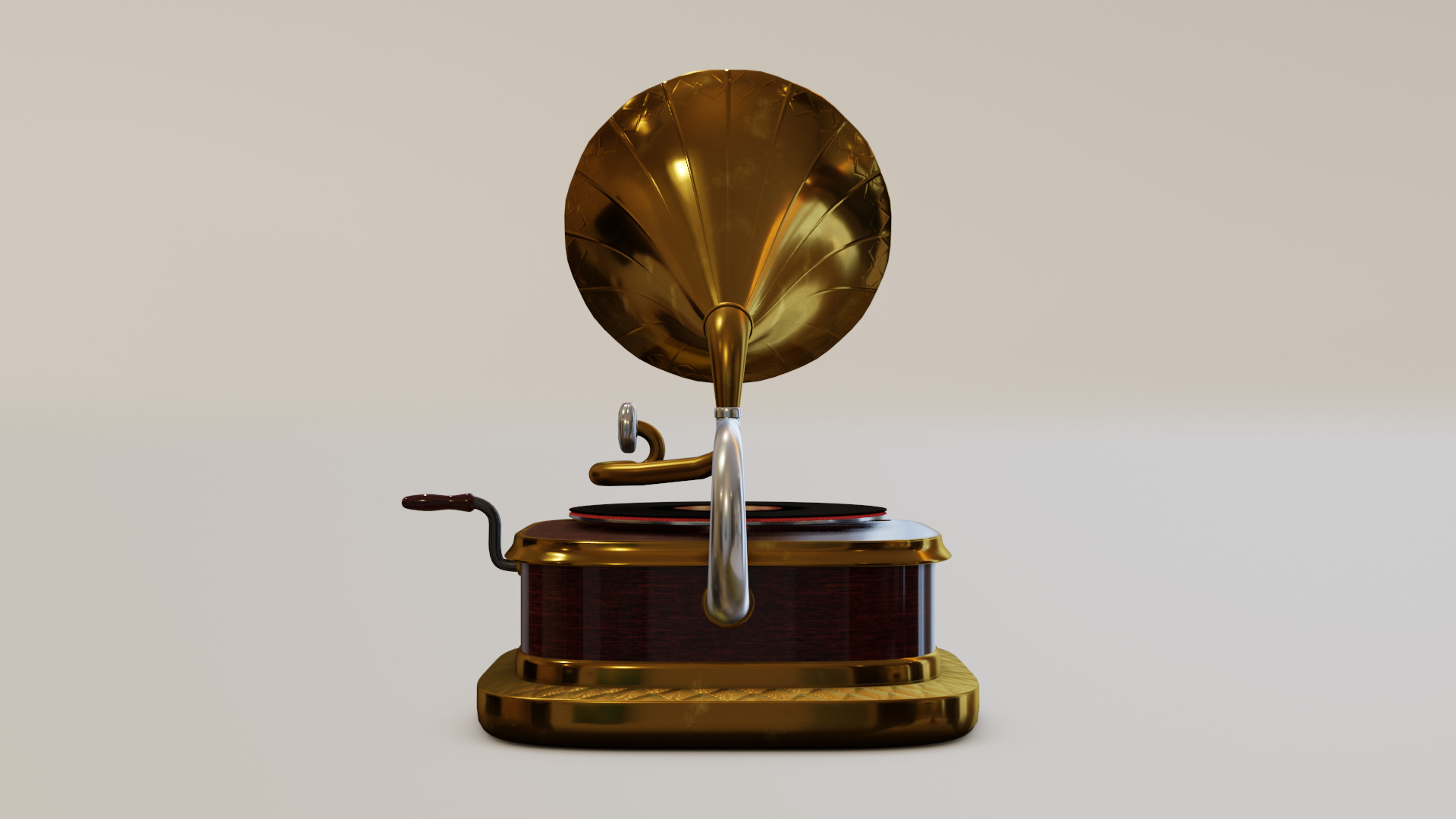 Gramophone Art Deco 3D model_4